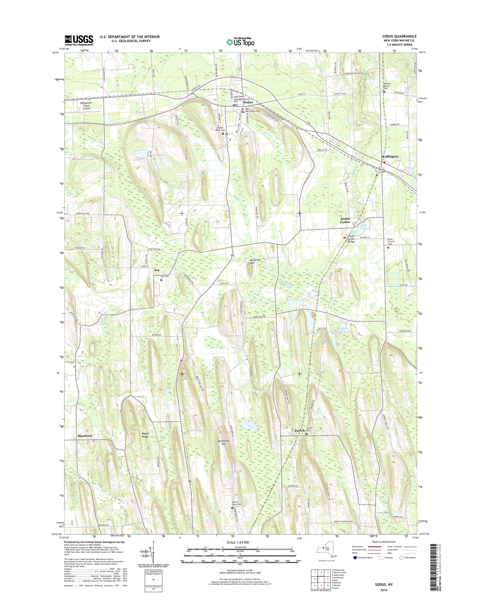 MyTopo Sodus, New York USGS Quad Topo Map