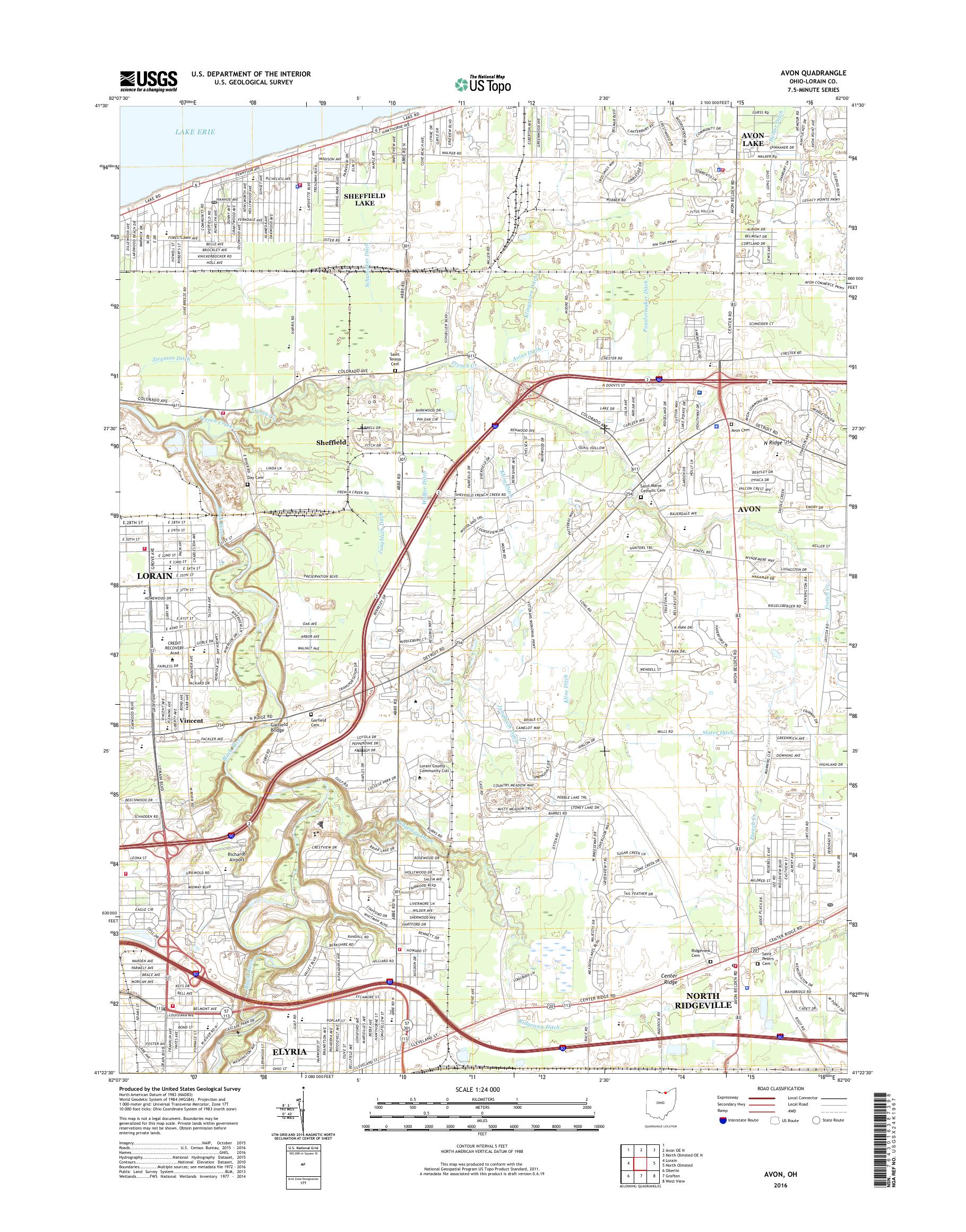 MyTopo Avon, Ohio USGS Quad Topo Map