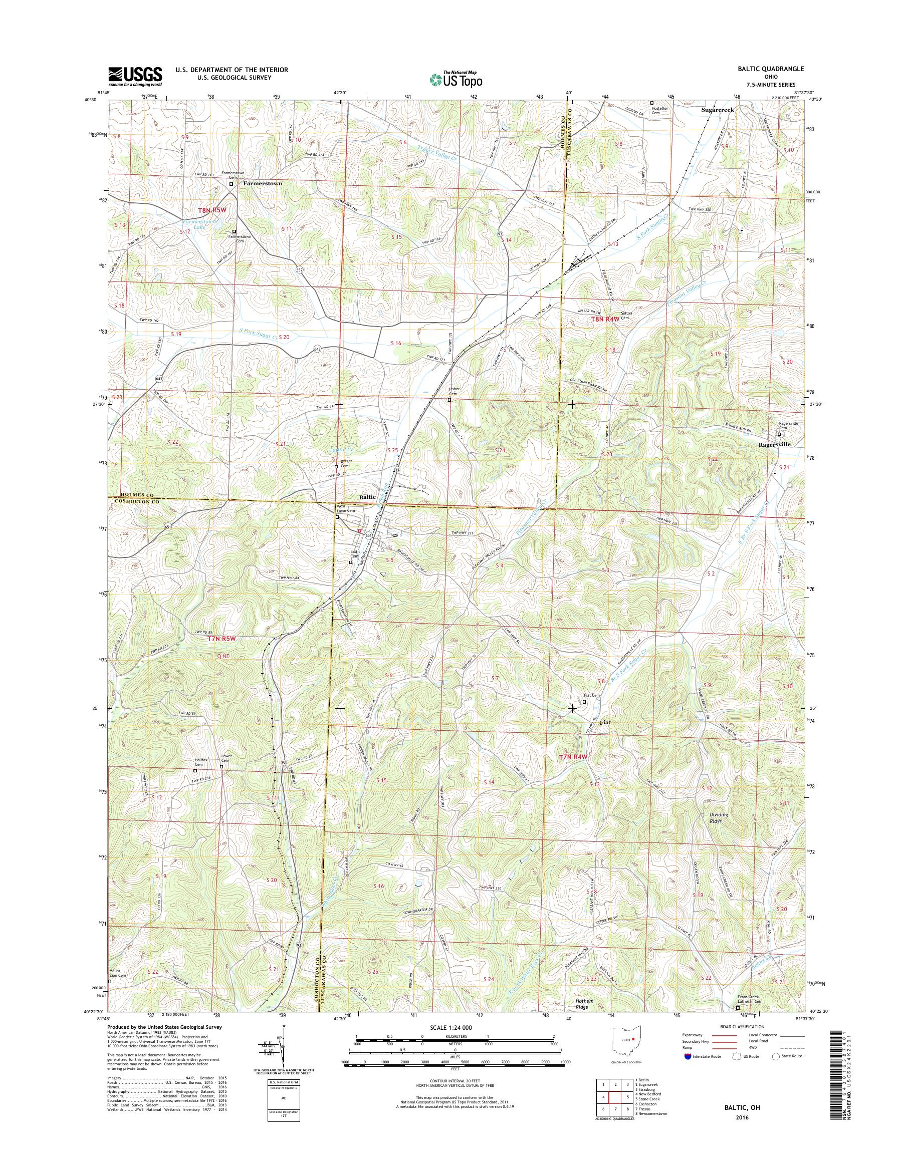 MyTopo Baltic, Ohio USGS Quad Topo Map