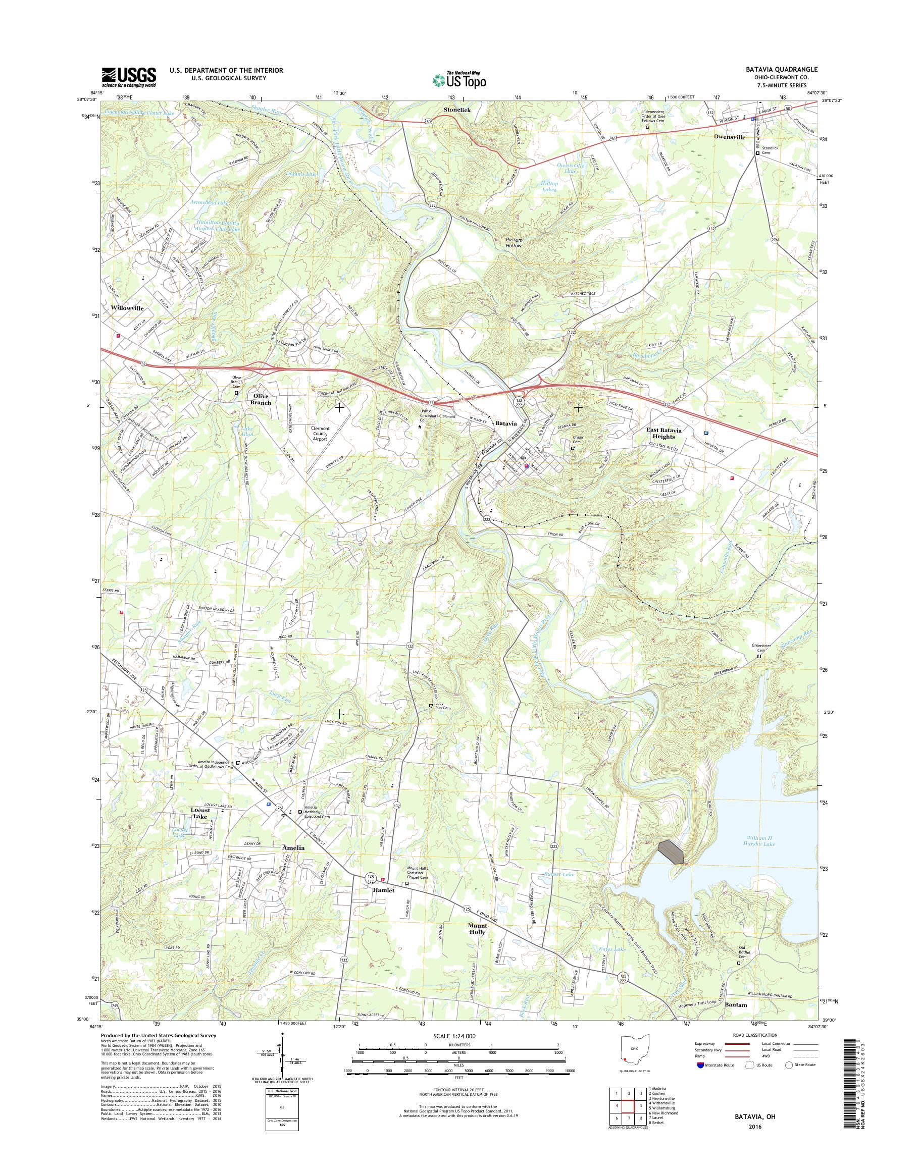 MyTopo Batavia, Ohio USGS Quad Topo Map