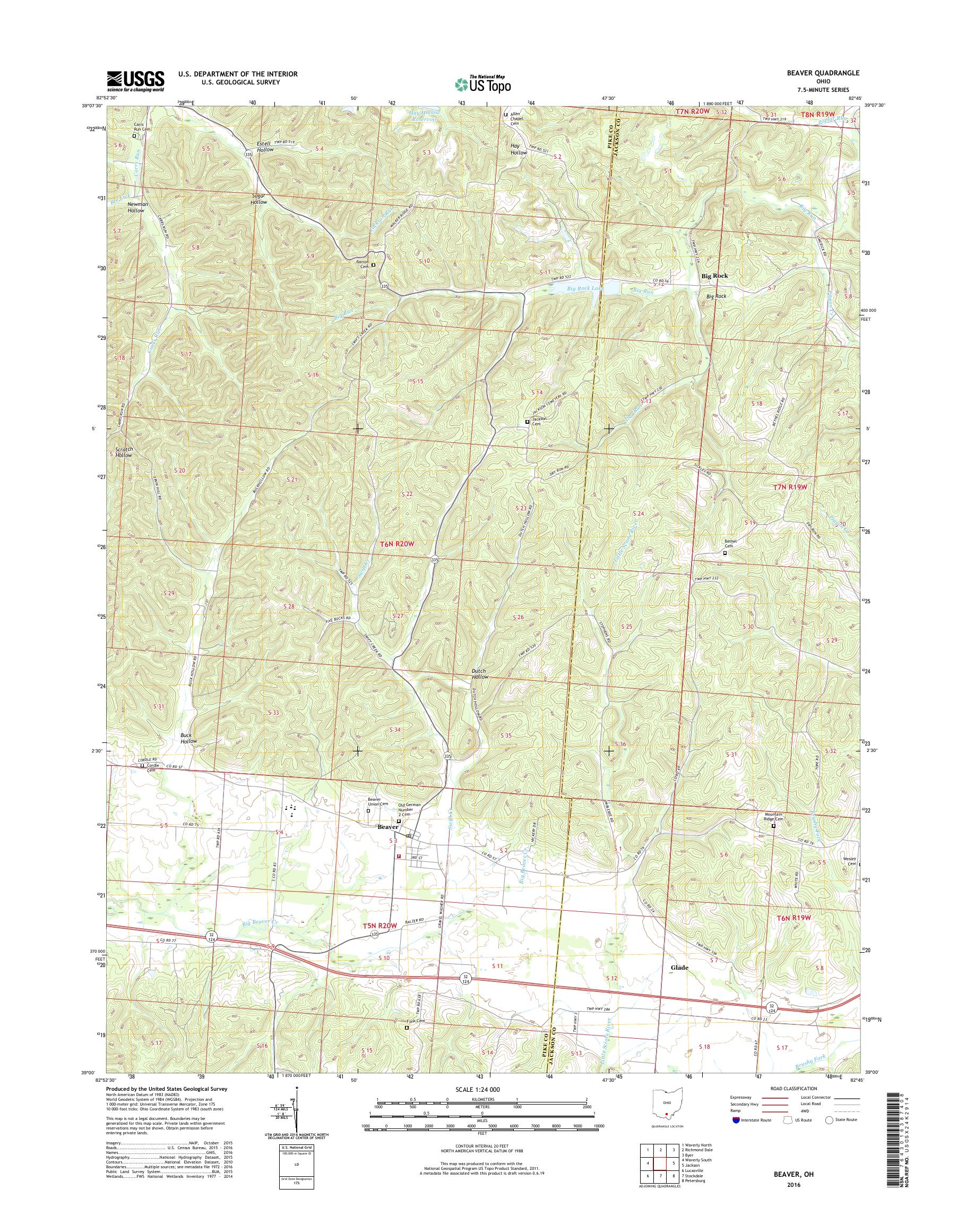 MyTopo Beaver, Ohio USGS Quad Topo Map