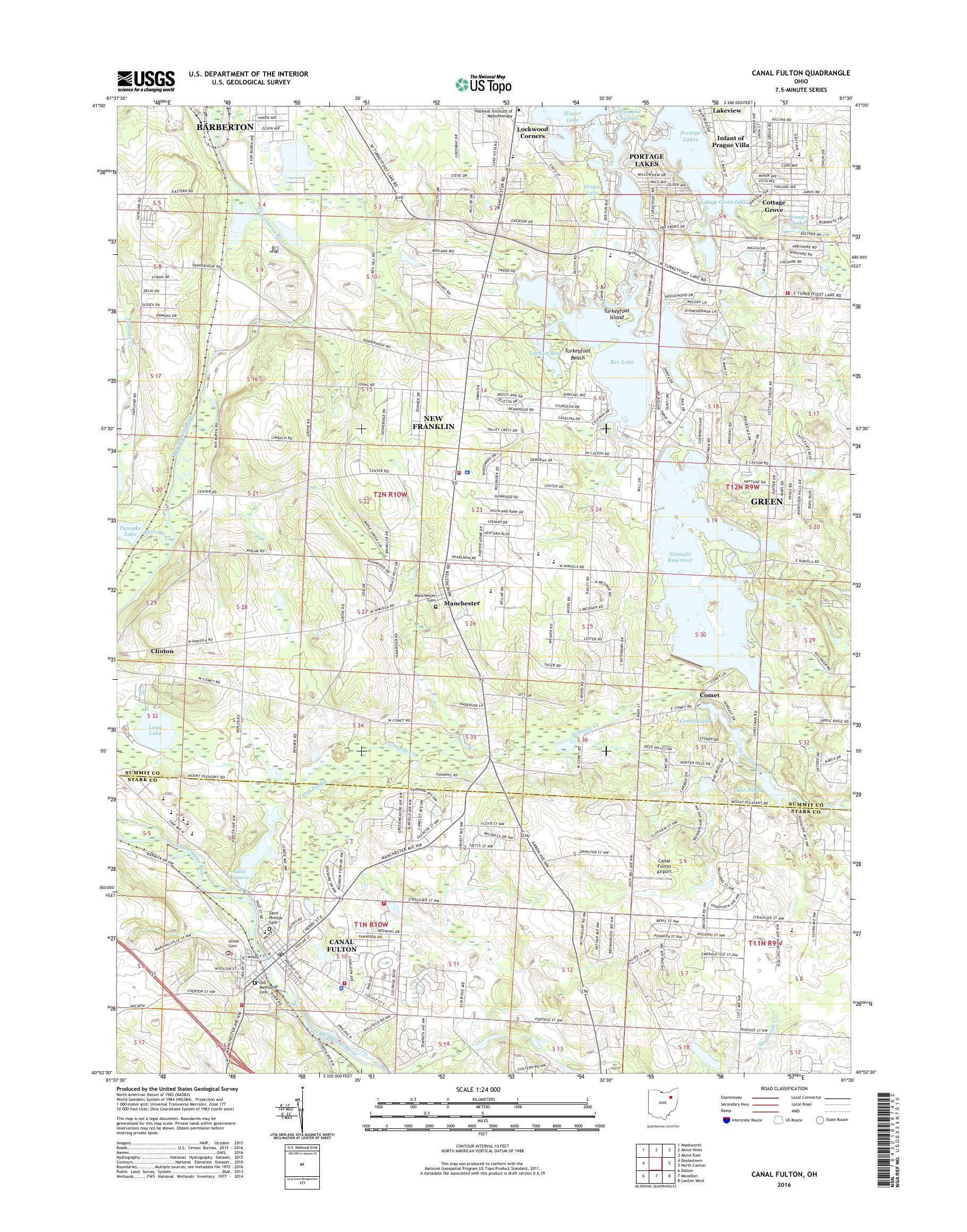 MyTopo Canal Fulton, Ohio USGS Quad Topo Map