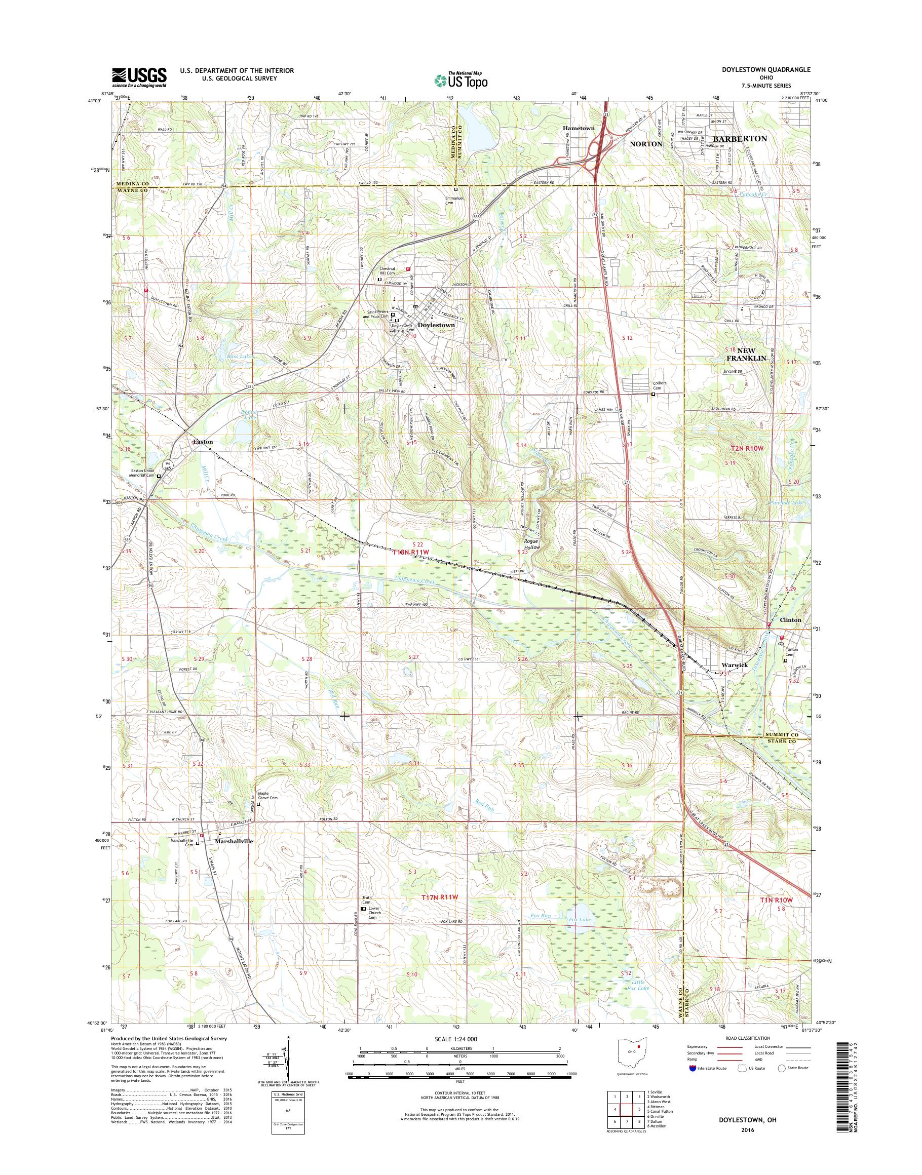 MyTopo Doylestown, Ohio USGS Quad Topo Map
