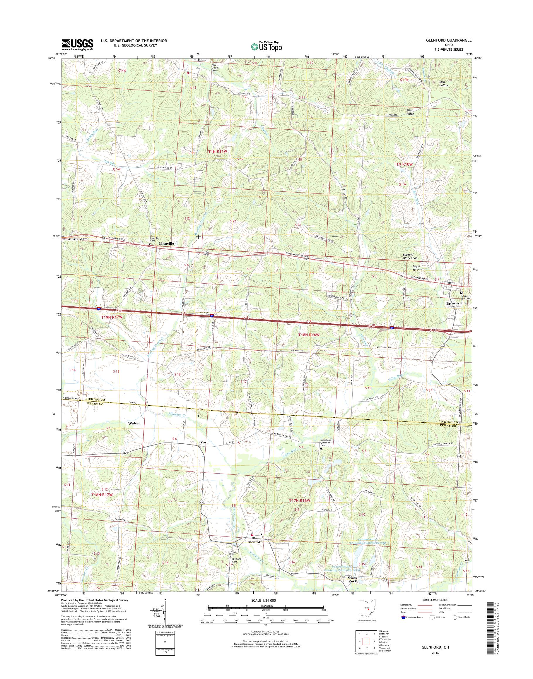 MyTopo Glenford, Ohio USGS Quad Topo Map