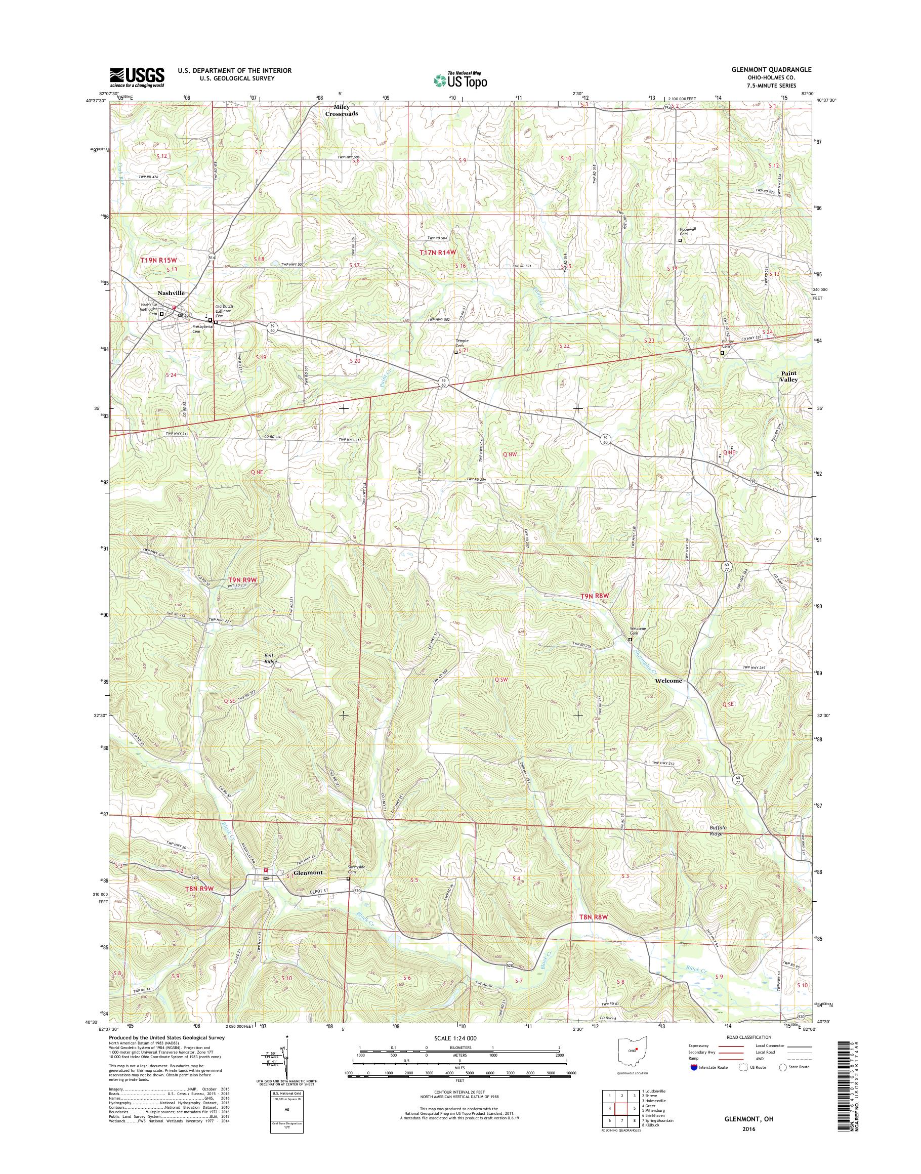 MyTopo Glenmont, Ohio USGS Quad Topo Map