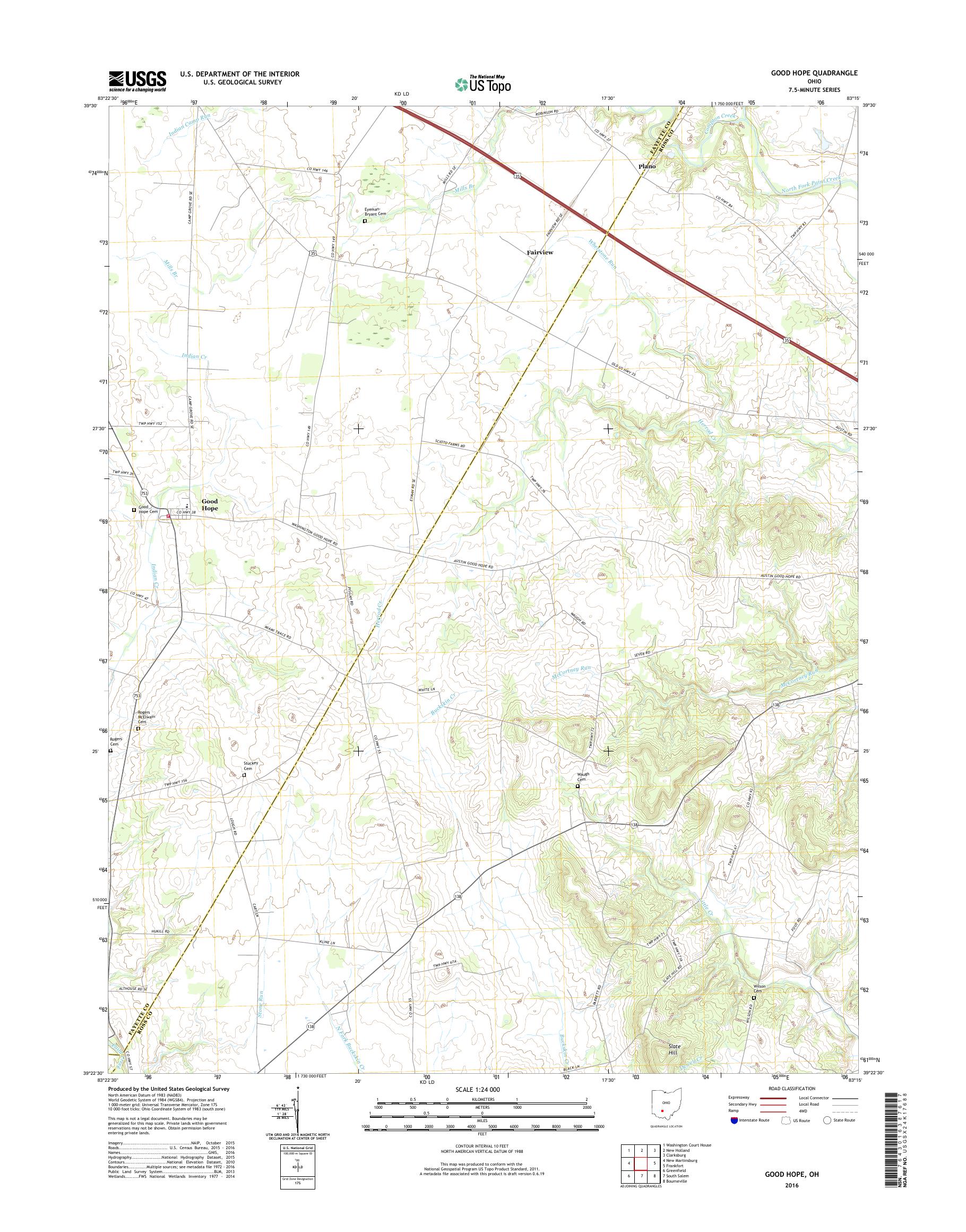 MyTopo Good Hope, Ohio USGS Quad Topo Map