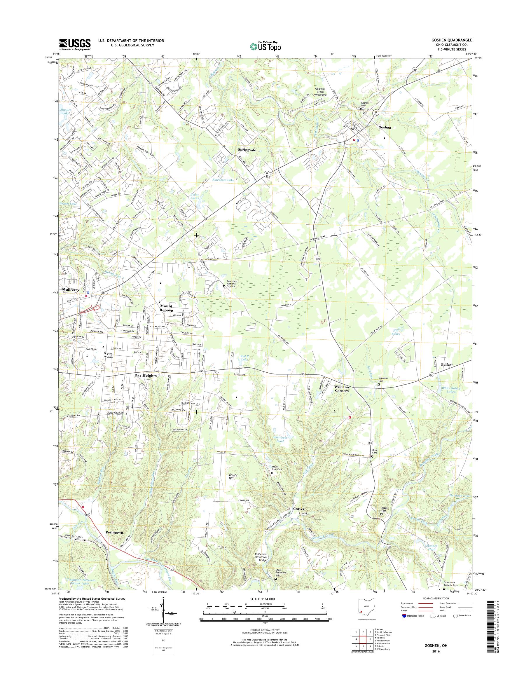 MyTopo Goshen, Ohio USGS Quad Topo Map