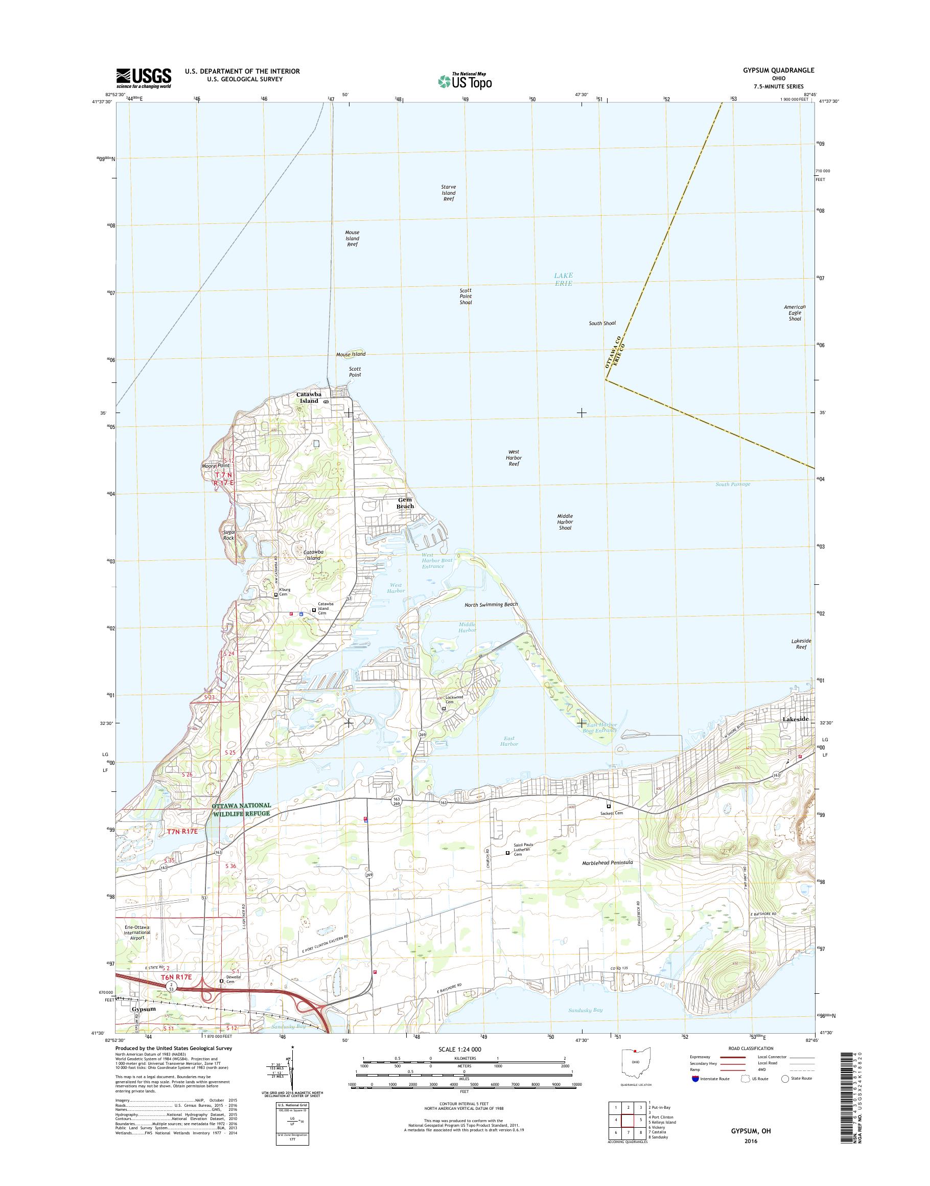 MyTopo Gypsum, Ohio USGS Quad Topo Map