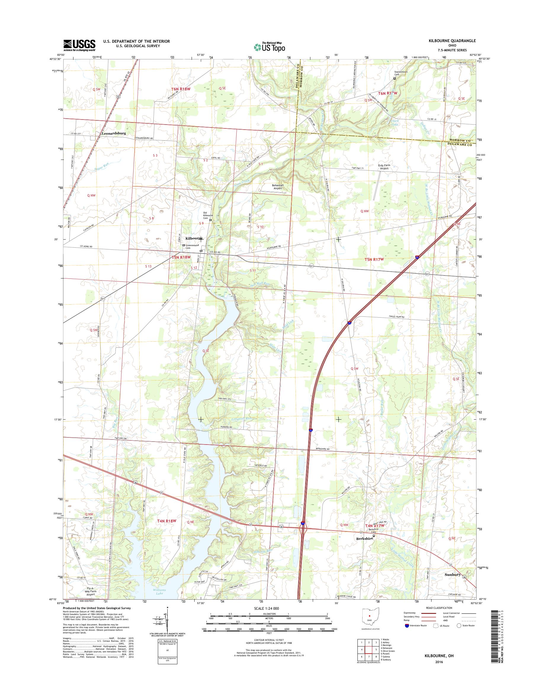 MyTopo Kilbourne, Ohio USGS Quad Topo Map