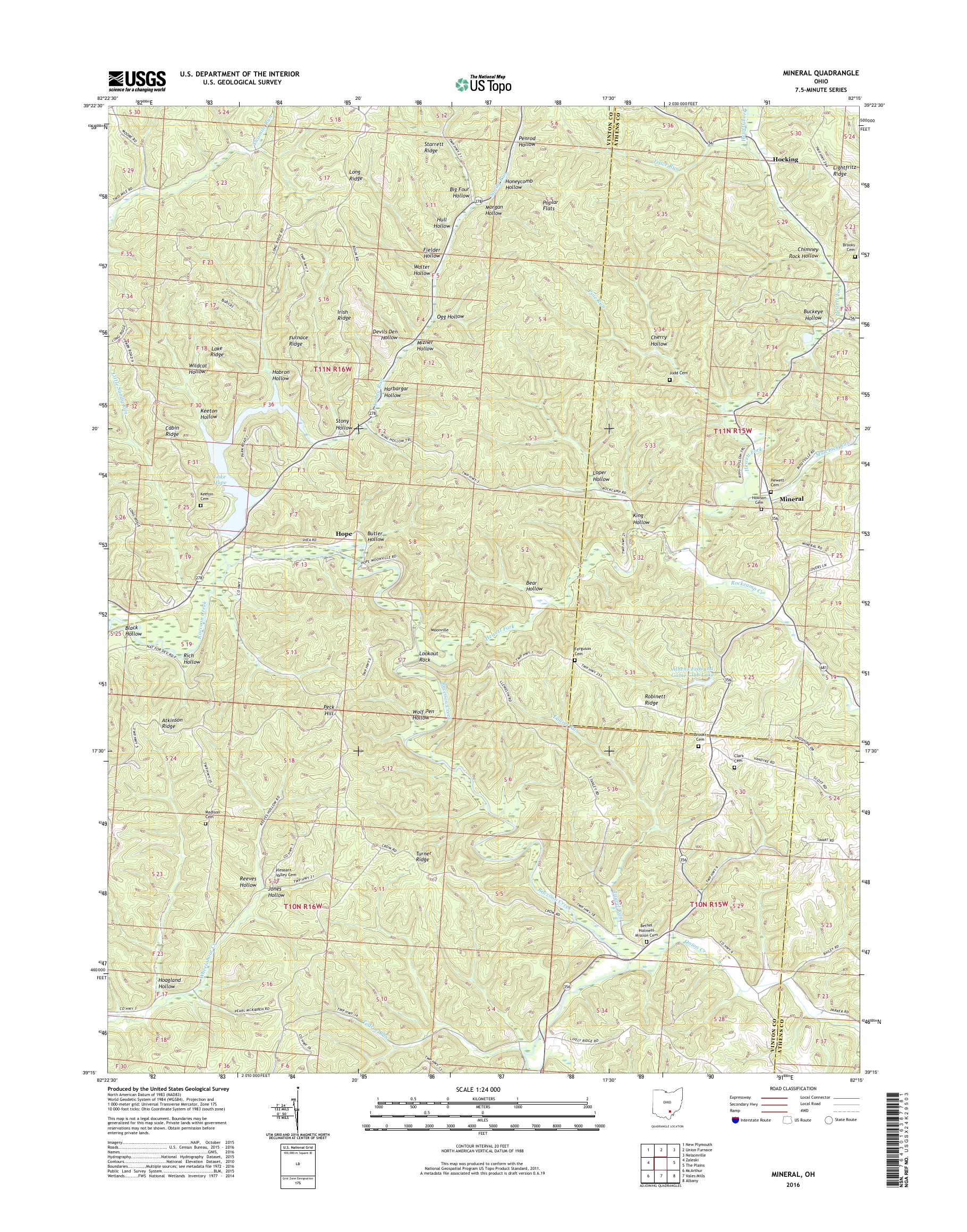 MyTopo Mineral, Ohio USGS Quad Topo Map
