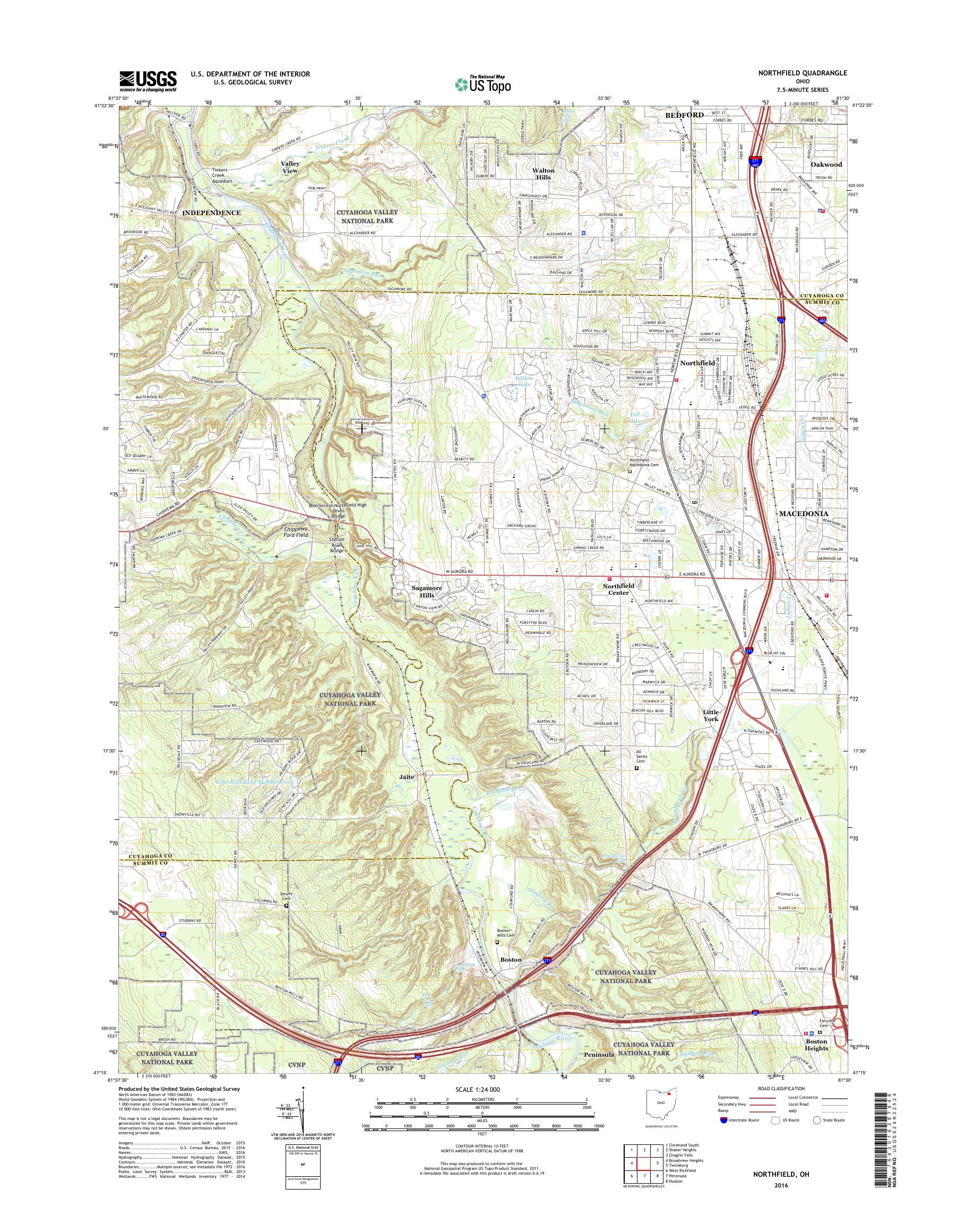 MyTopo Northfield, Ohio USGS Quad Topo Map