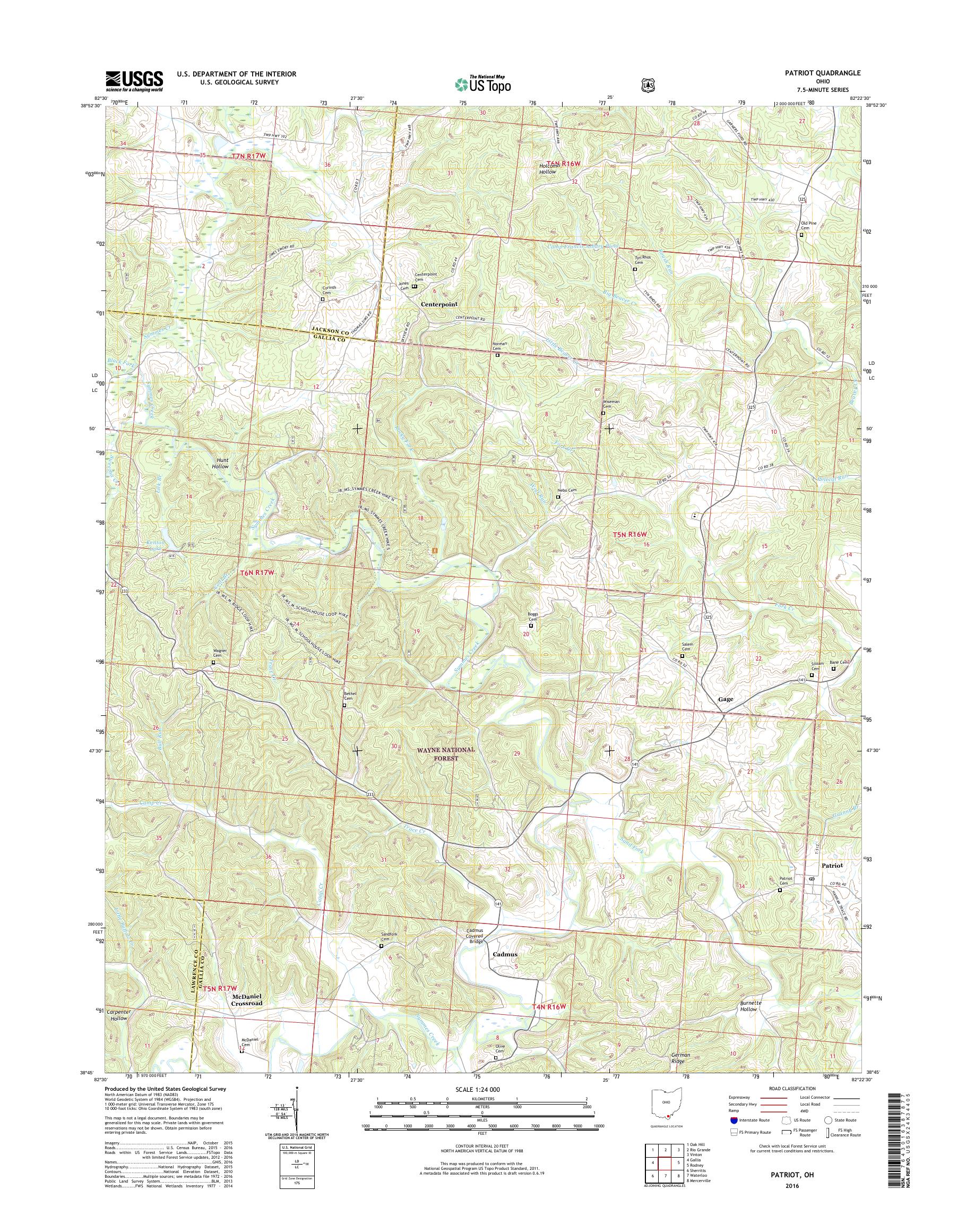 MyTopo Patriot, Ohio USGS Quad Topo Map