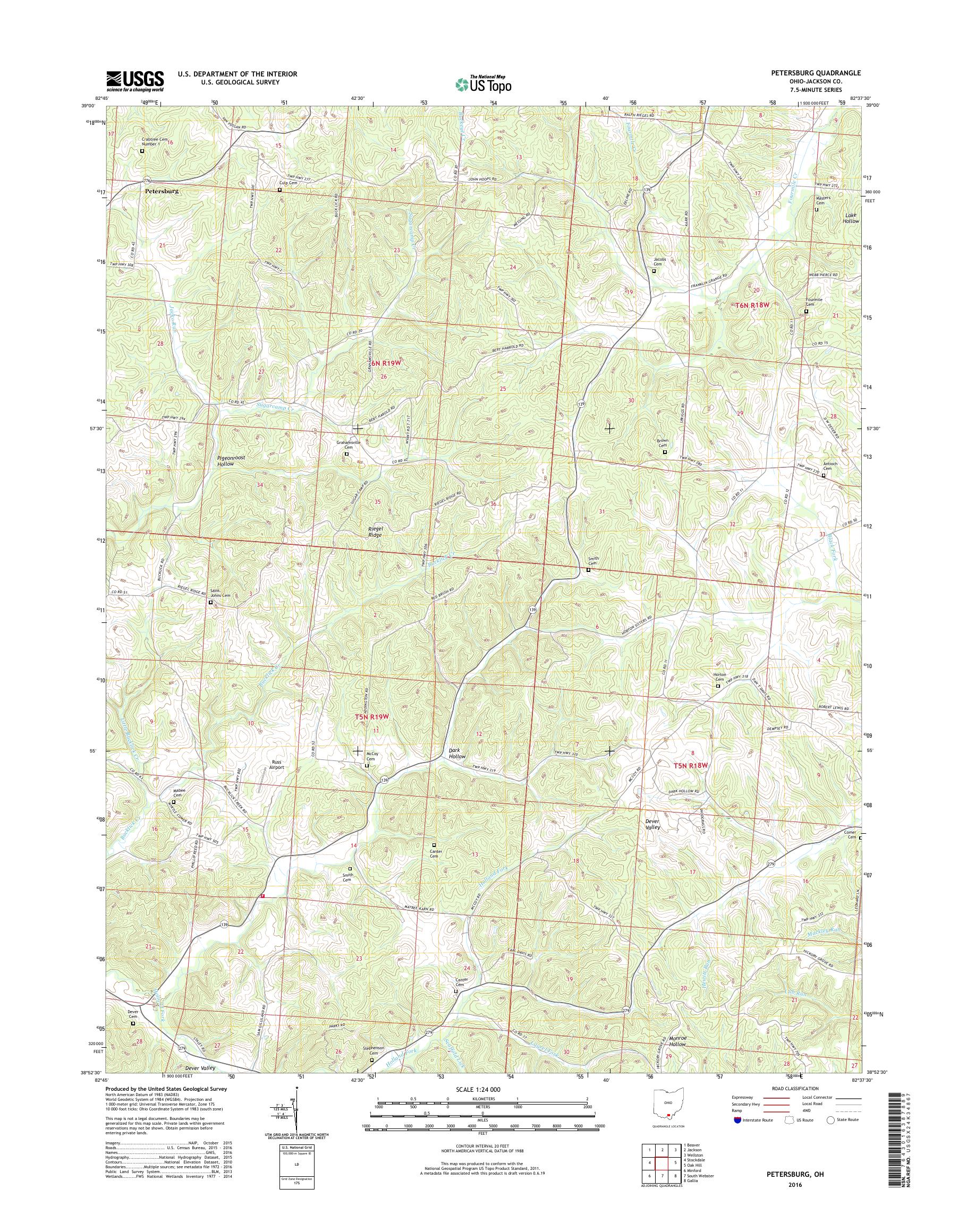 MyTopo Petersburg, Ohio USGS Quad Topo Map
