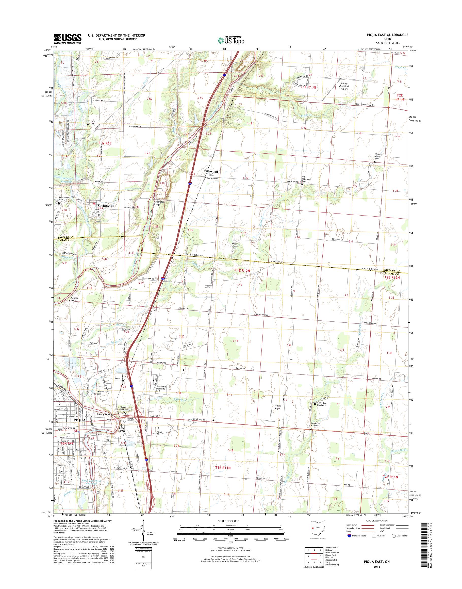MyTopo Piqua East, Ohio USGS Quad Topo Map
