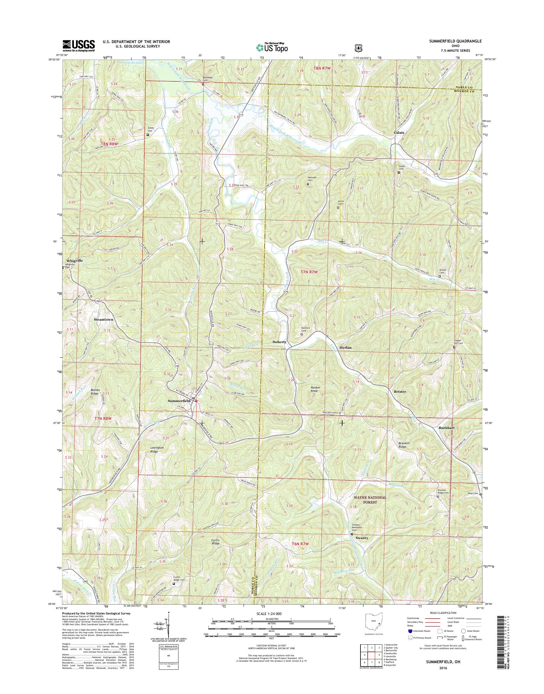 MyTopo Summerfield, Ohio USGS Quad Topo Map