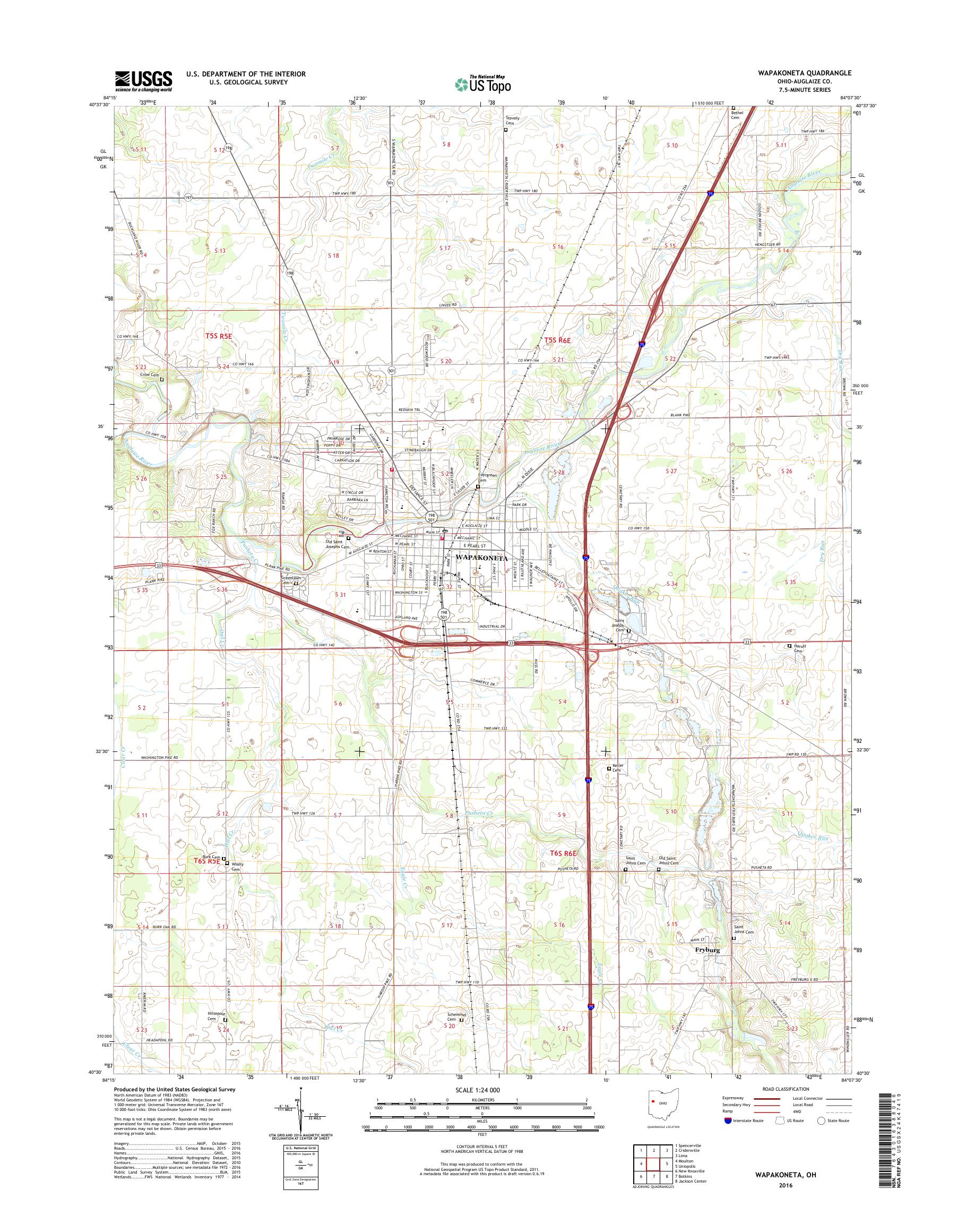 MyTopo Ohio USGS Quad Topo Map