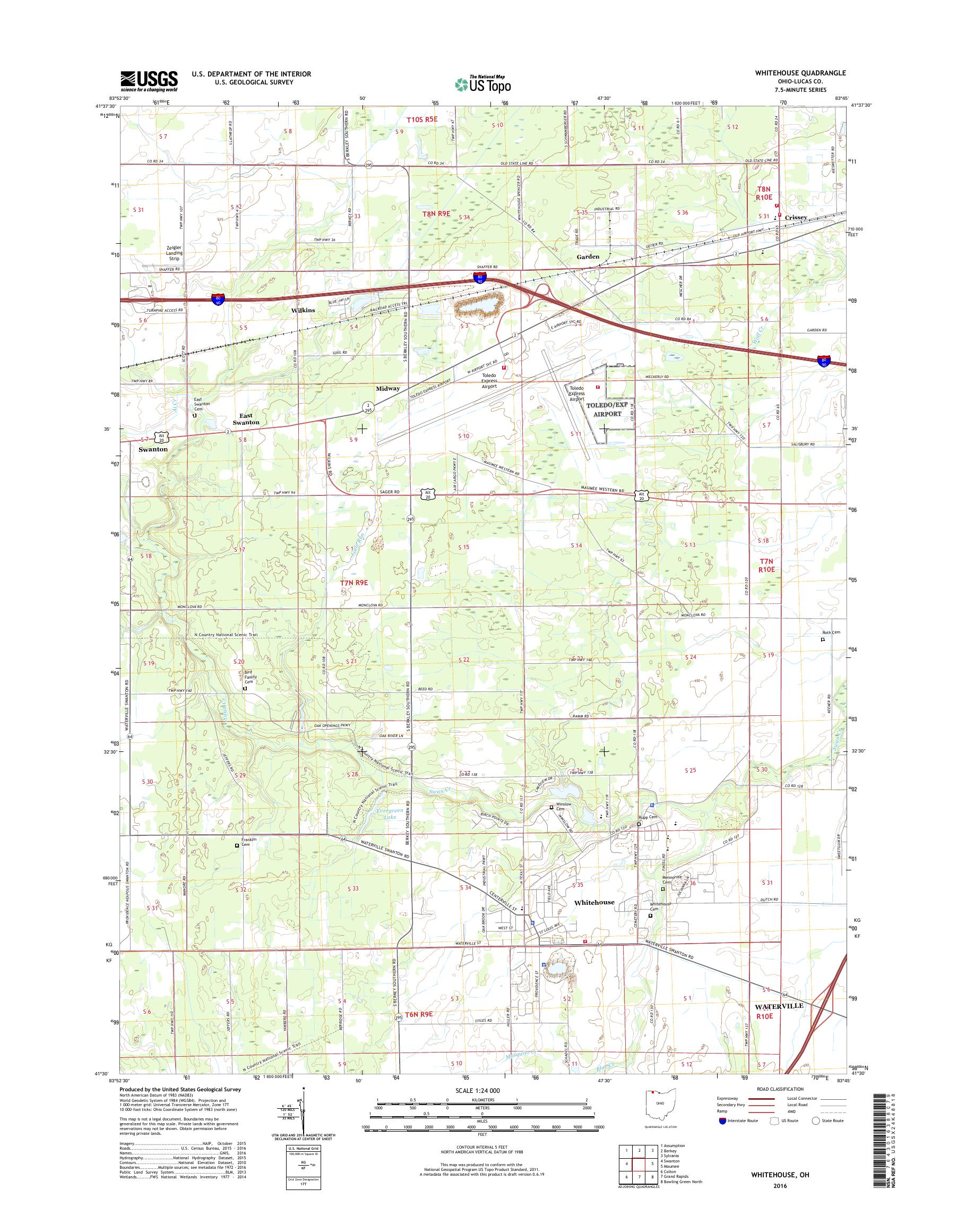 MyTopo Whitehouse, Ohio USGS Quad Topo Map