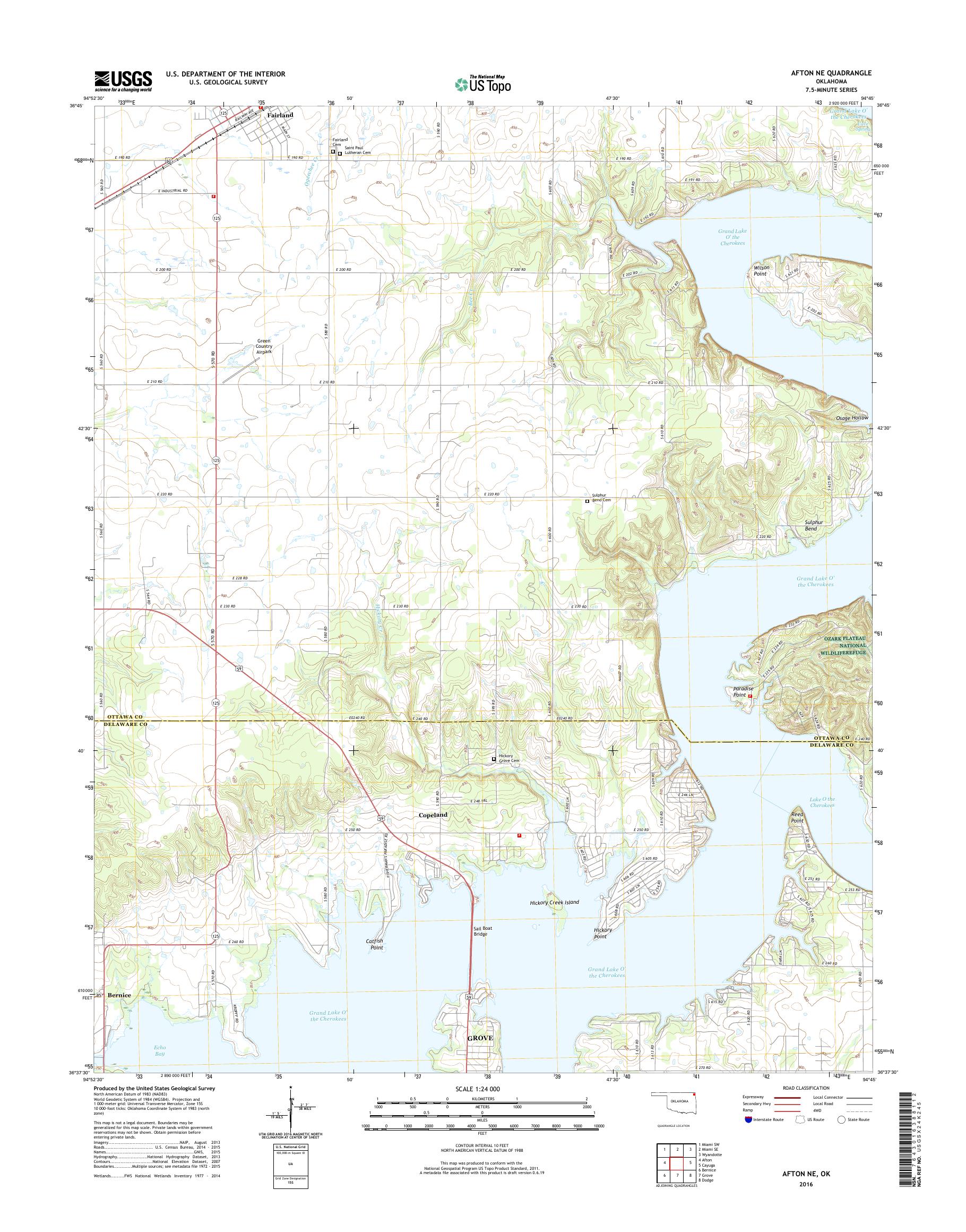 MyTopo Afton NE, Oklahoma USGS Quad Topo Map