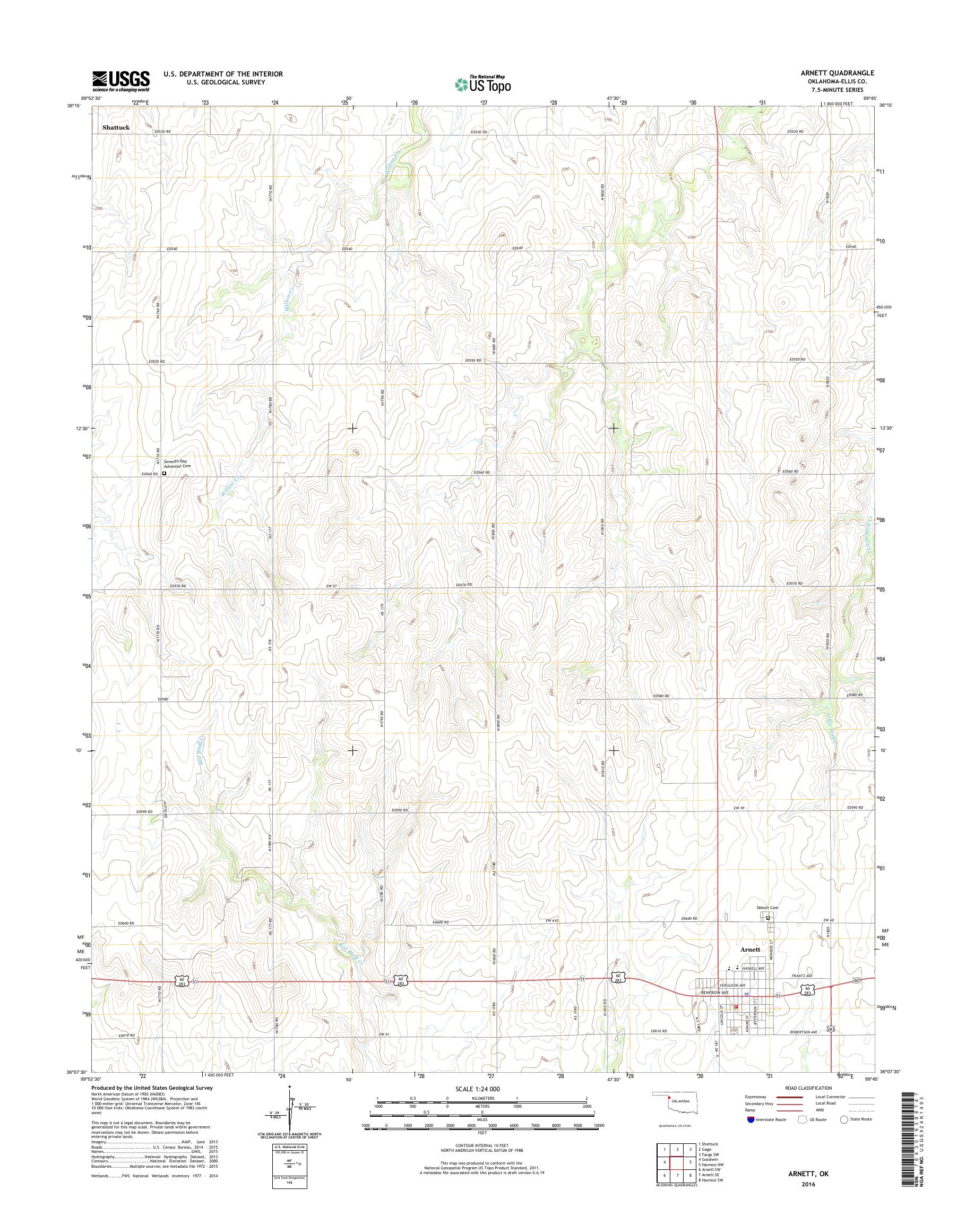 MyTopo Oklahoma USGS Quad Topo Map
