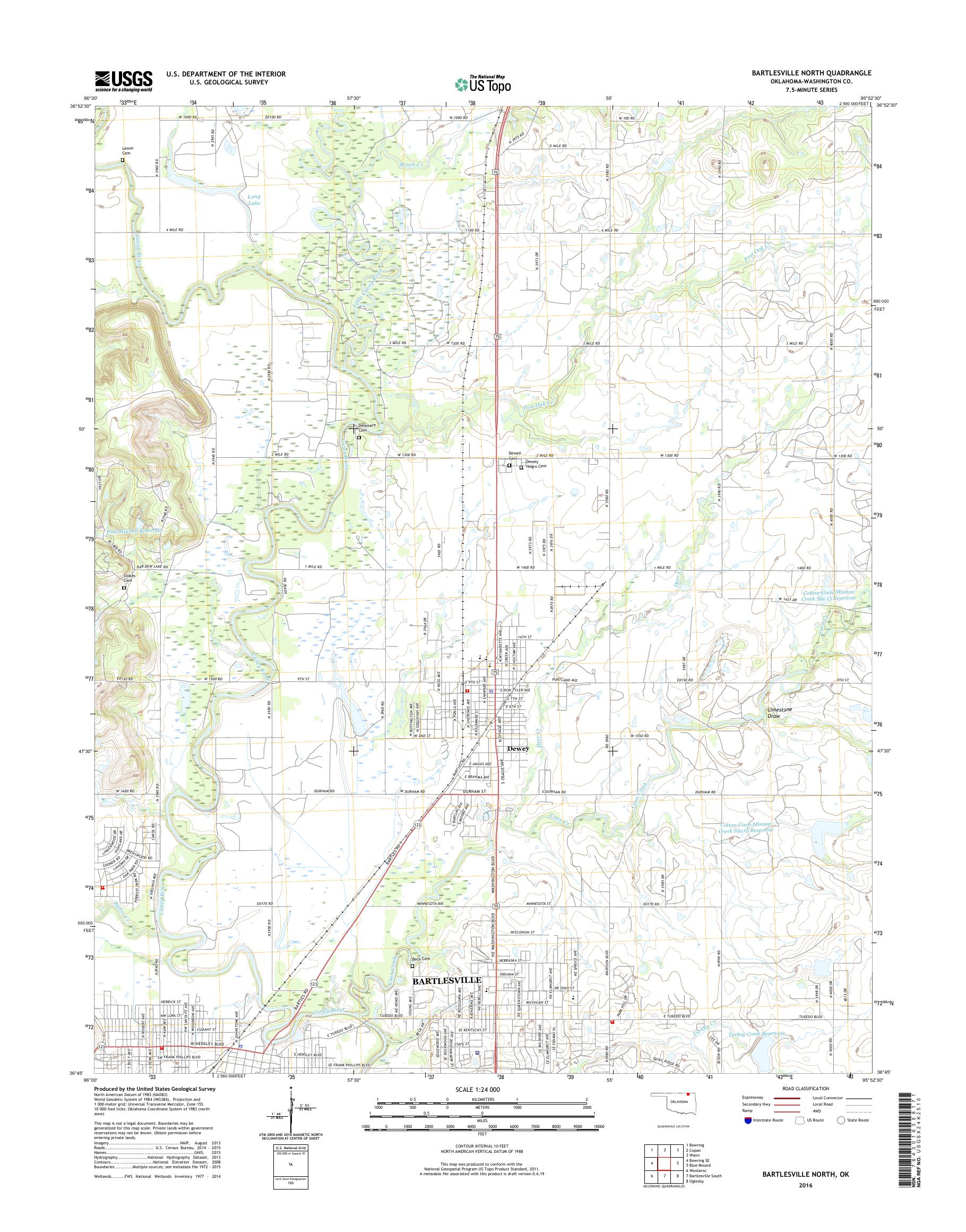 MyTopo Bartlesville North, Oklahoma USGS Quad Topo Map