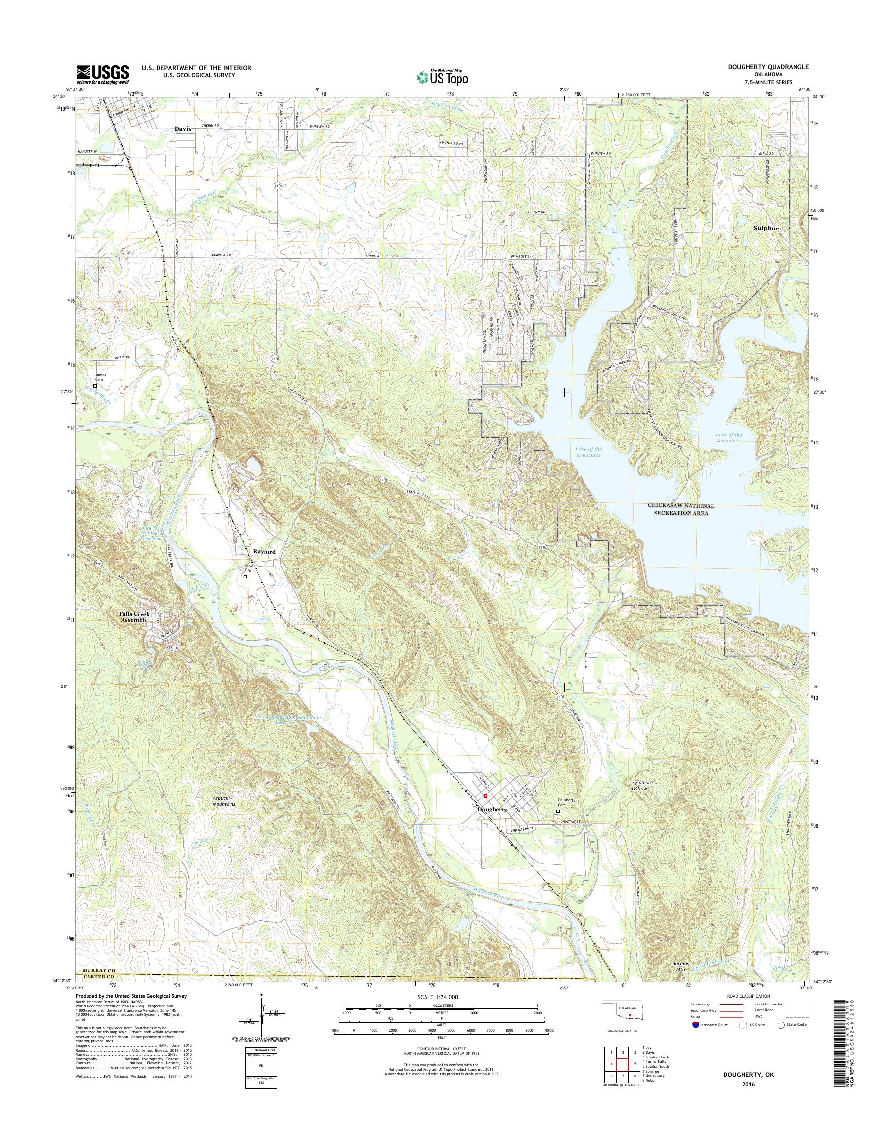 MyTopo Dougherty, Oklahoma USGS Quad Topo Map