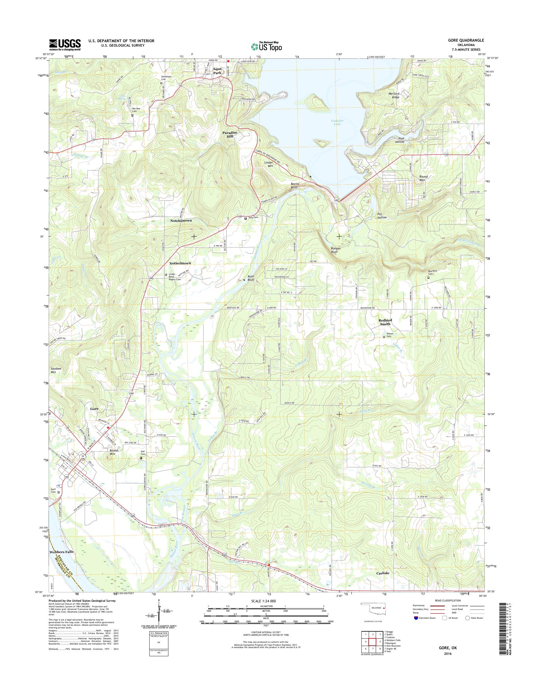 MyTopo Gore, Oklahoma USGS Quad Topo Map