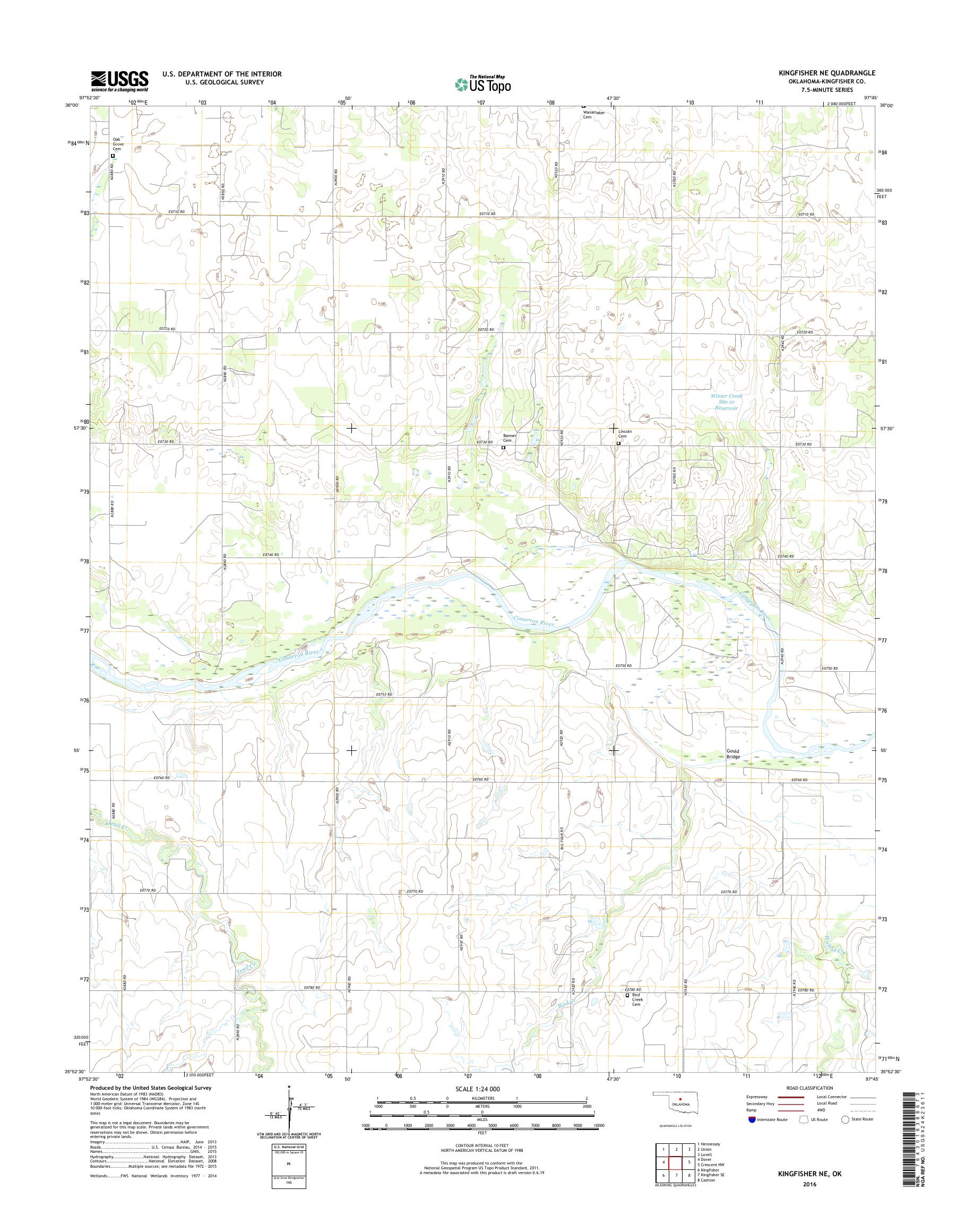 Kingfisher County Map