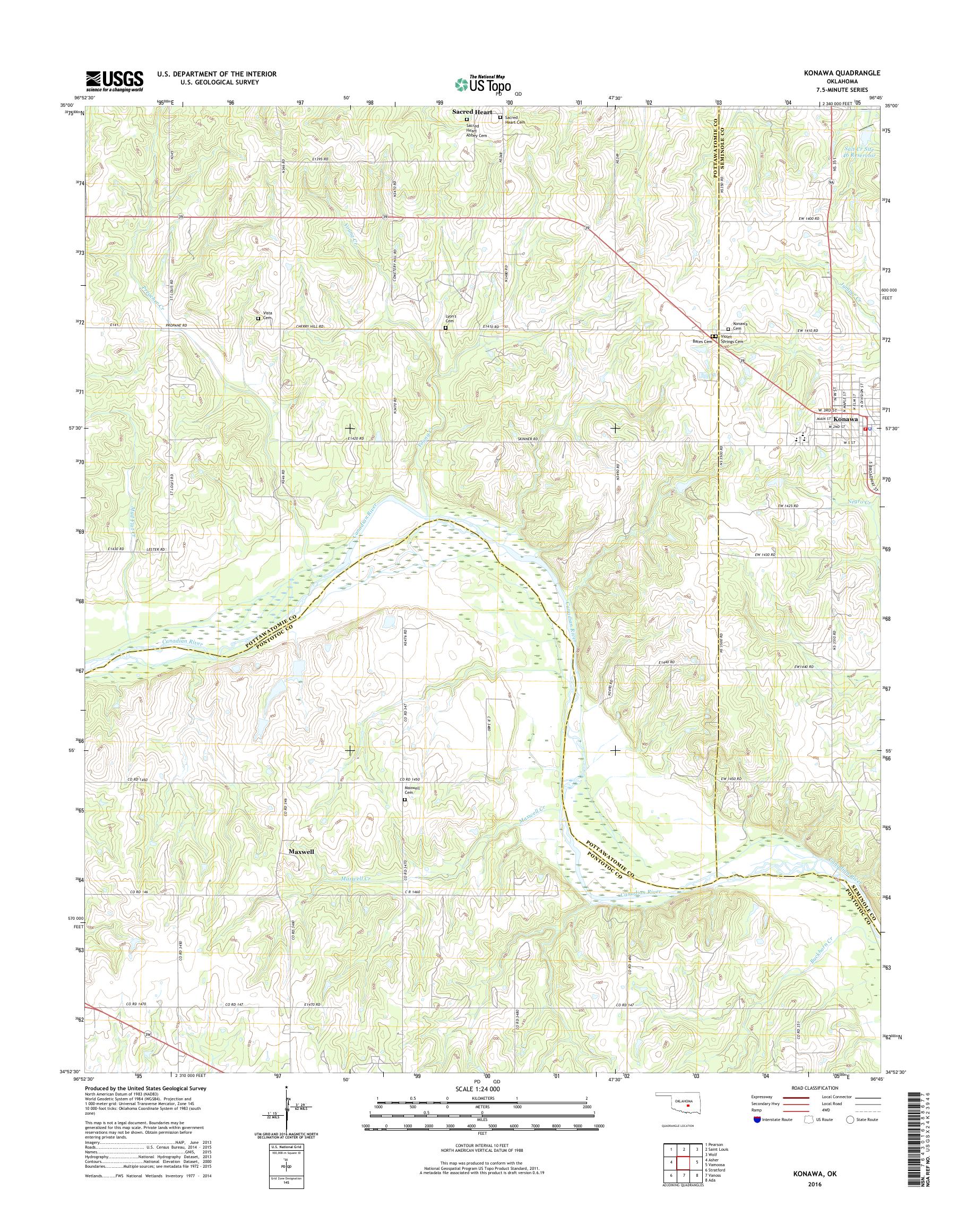 Konawa Lake Map