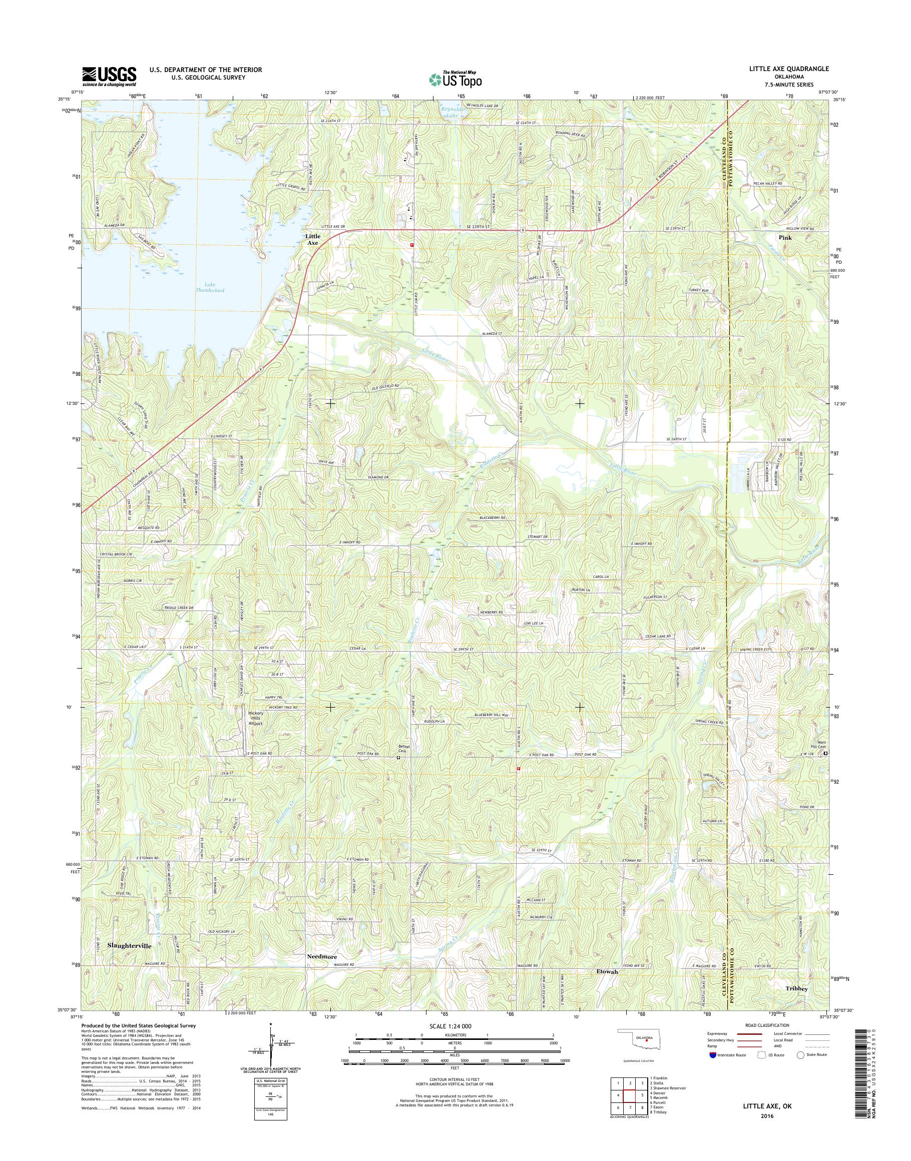 MyTopo Little Axe, Oklahoma USGS Quad Topo Map