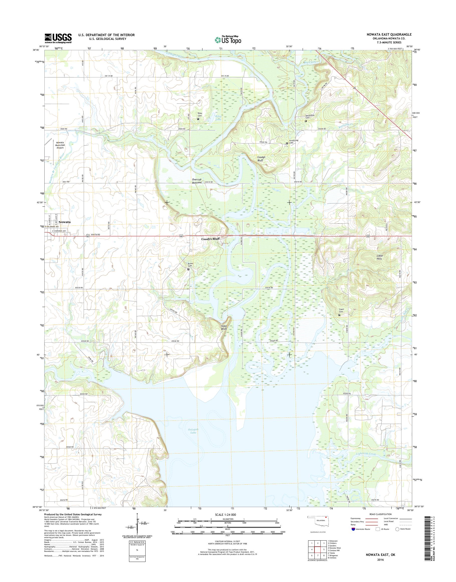 MyTopo Nowata East, Oklahoma USGS Quad Topo Map