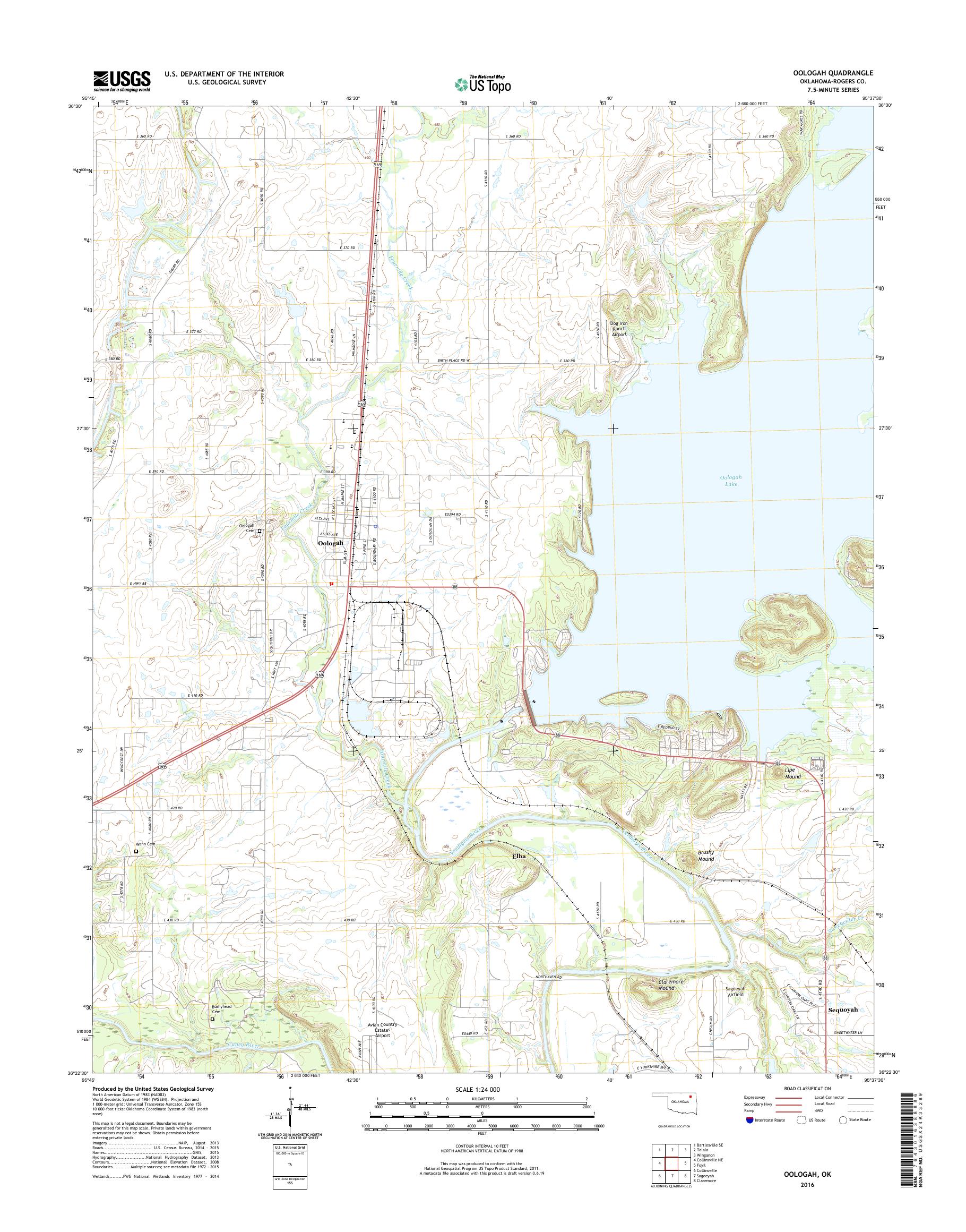 MyTopo Oologah, Oklahoma USGS Quad Topo Map