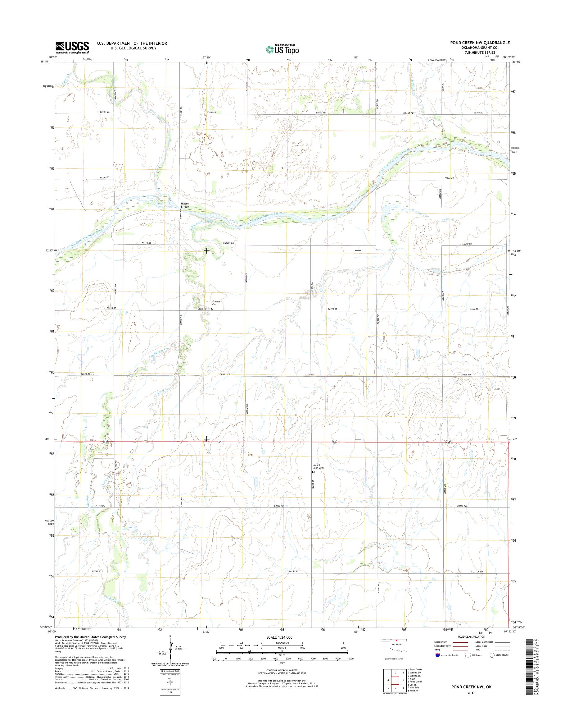 MyTopo Pond Creek NW, Oklahoma USGS Quad Topo Map