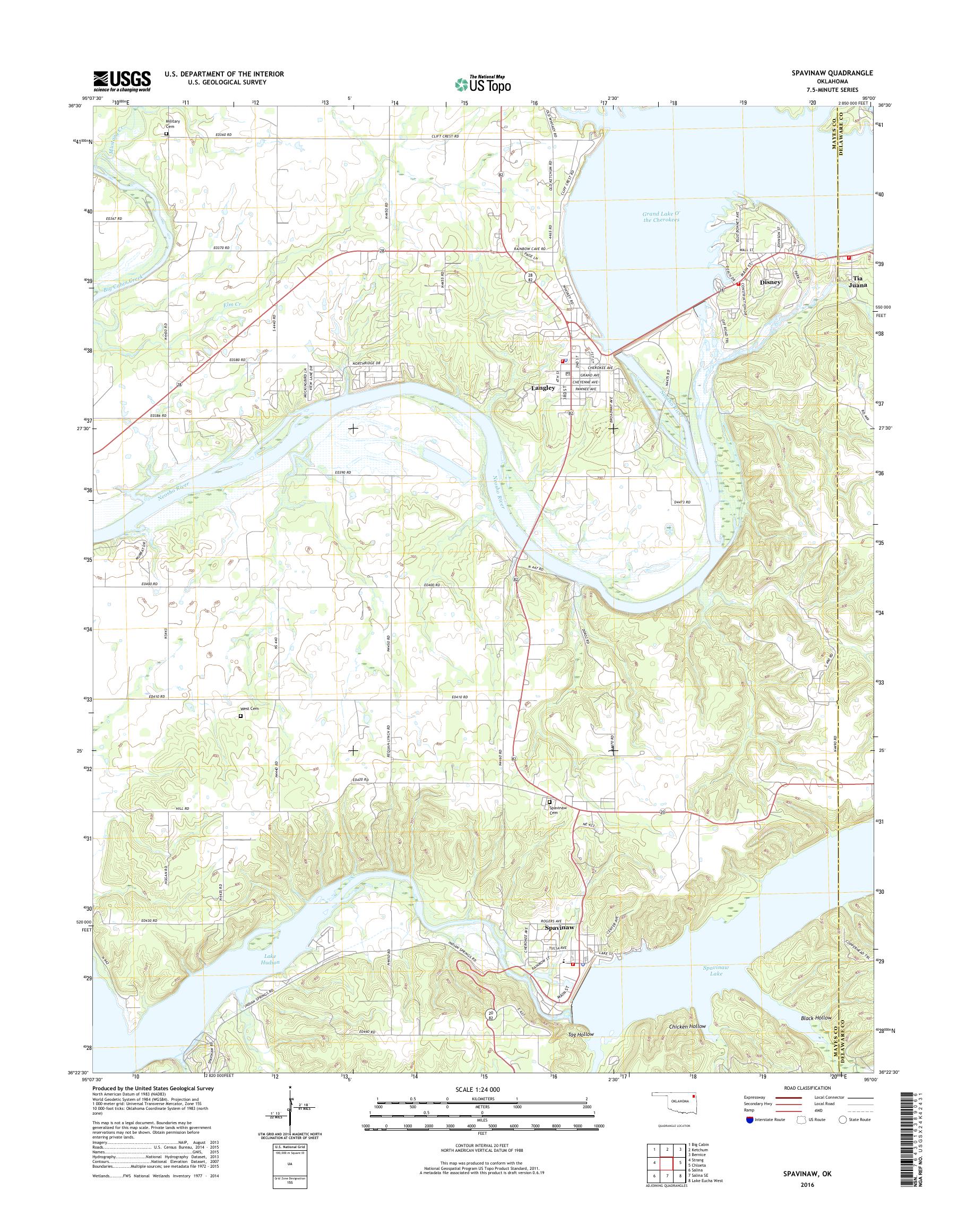 MyTopo Spavinaw, Oklahoma USGS Quad Topo Map