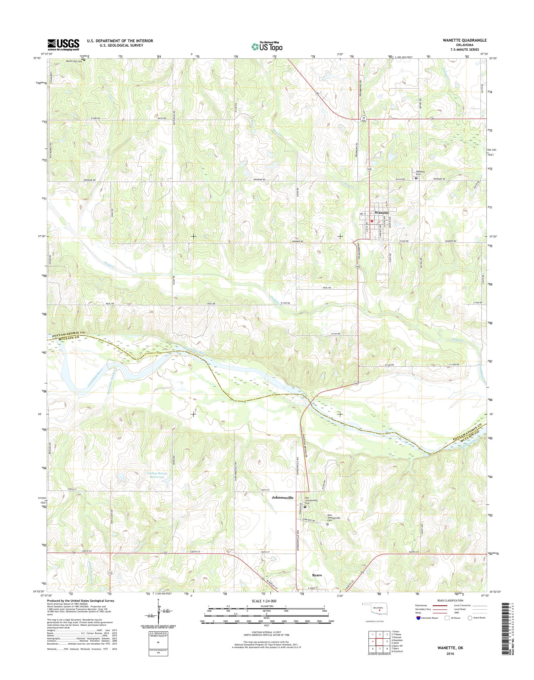 MyTopo Oklahoma USGS Quad Topo Map