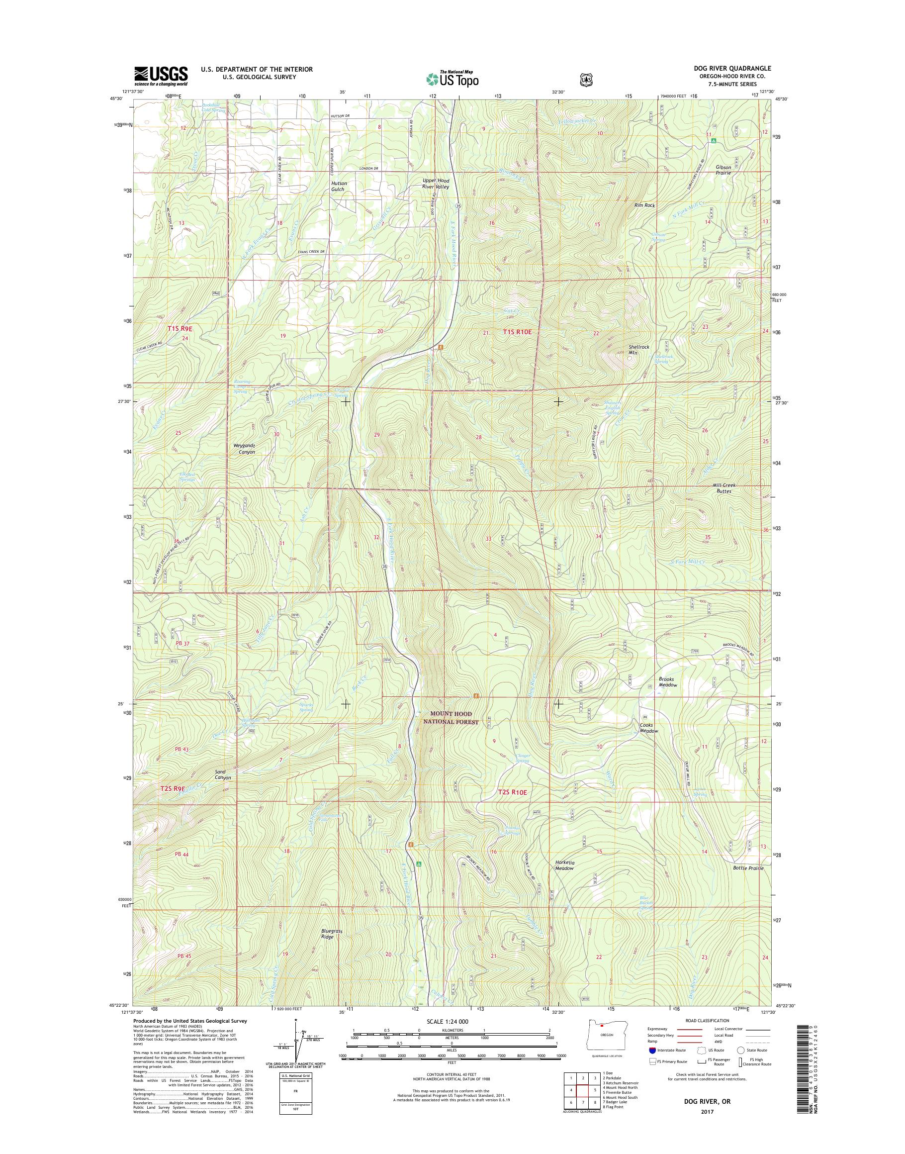 MyTopo Dog River, Oregon USGS Quad Topo Map