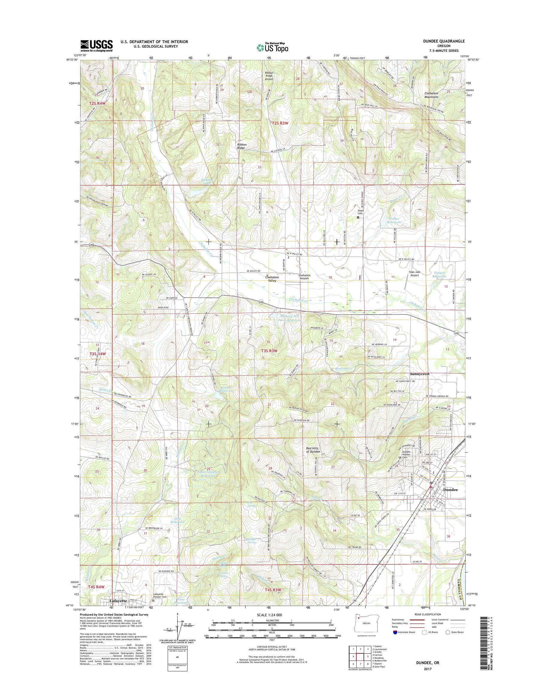 MyTopo Dundee, Oregon USGS Quad Topo Map