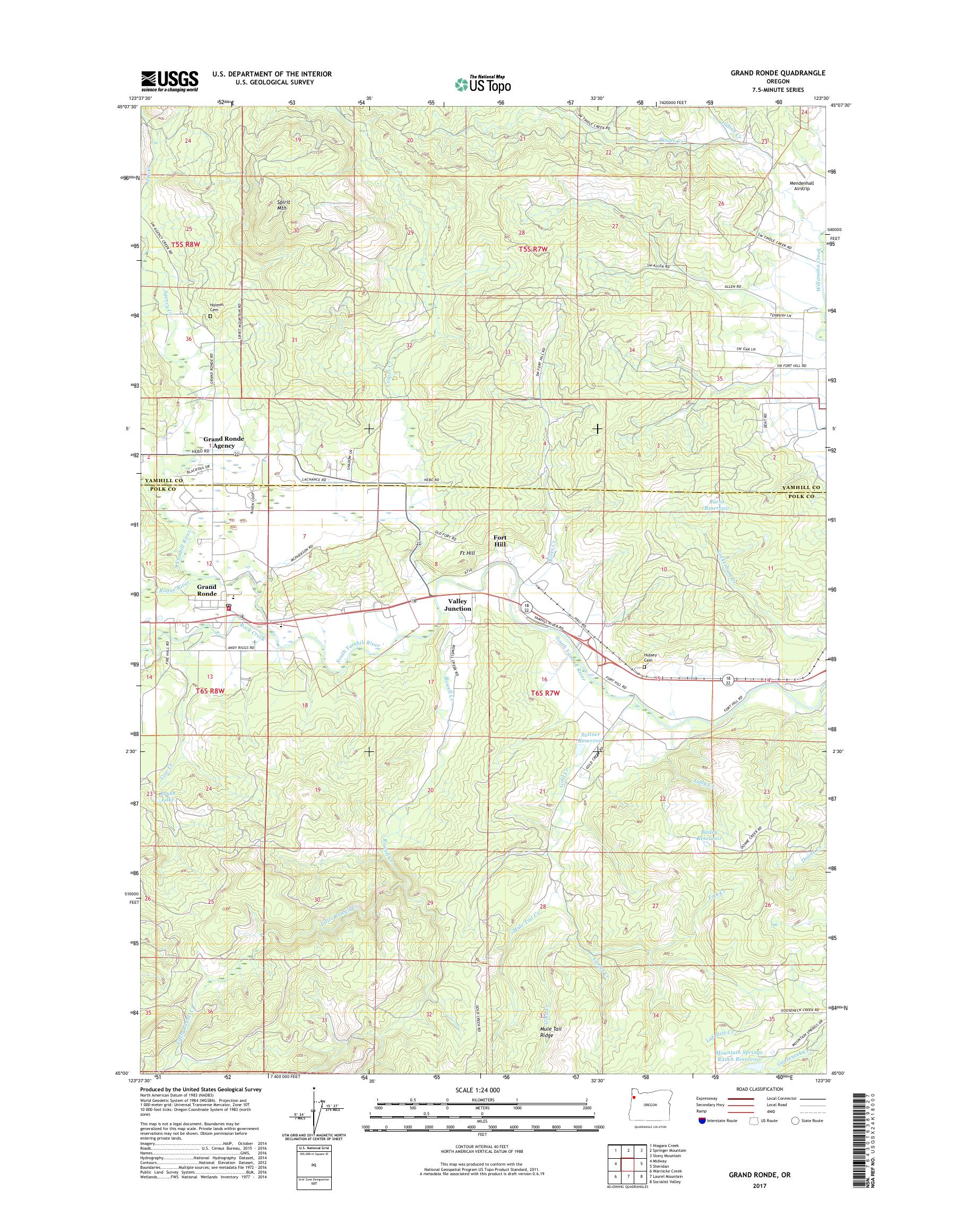 MyTopo Grand Ronde, Oregon USGS Quad Topo Map