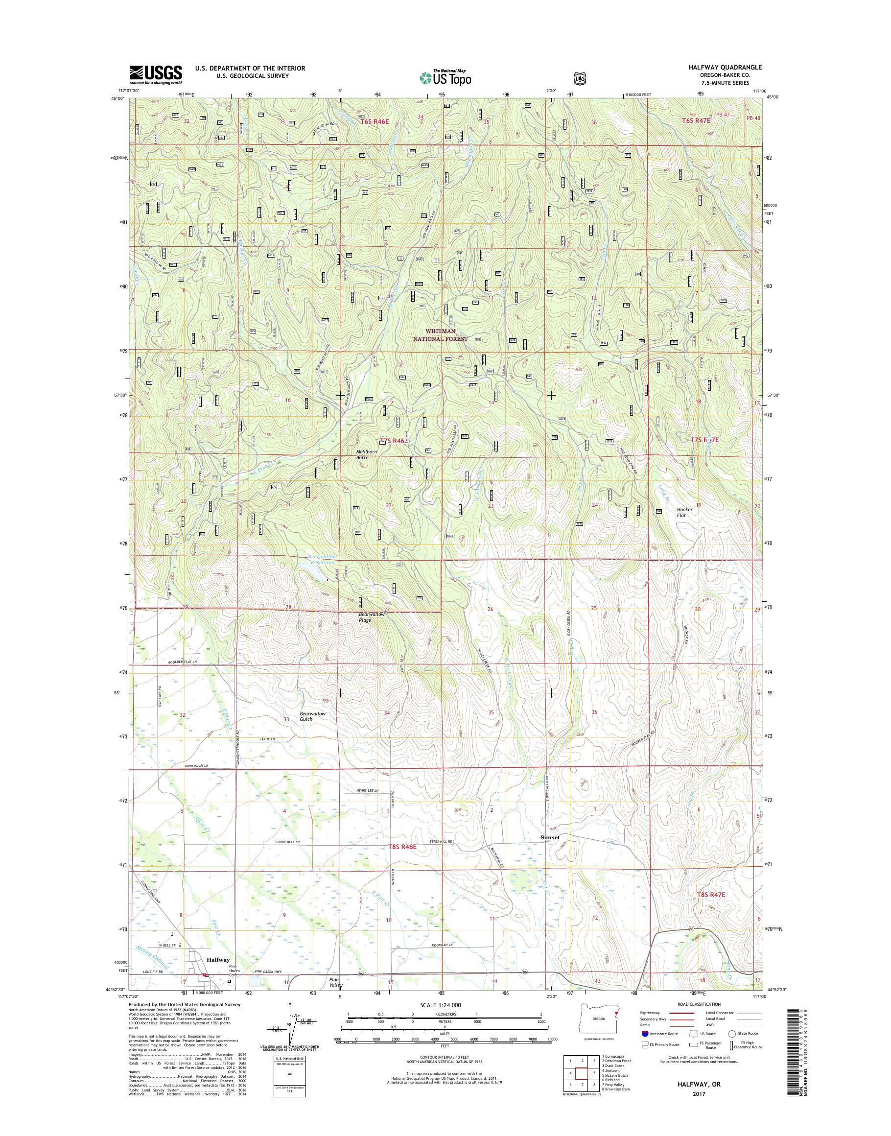 MyTopo Halfway, Oregon USGS Quad Topo Map