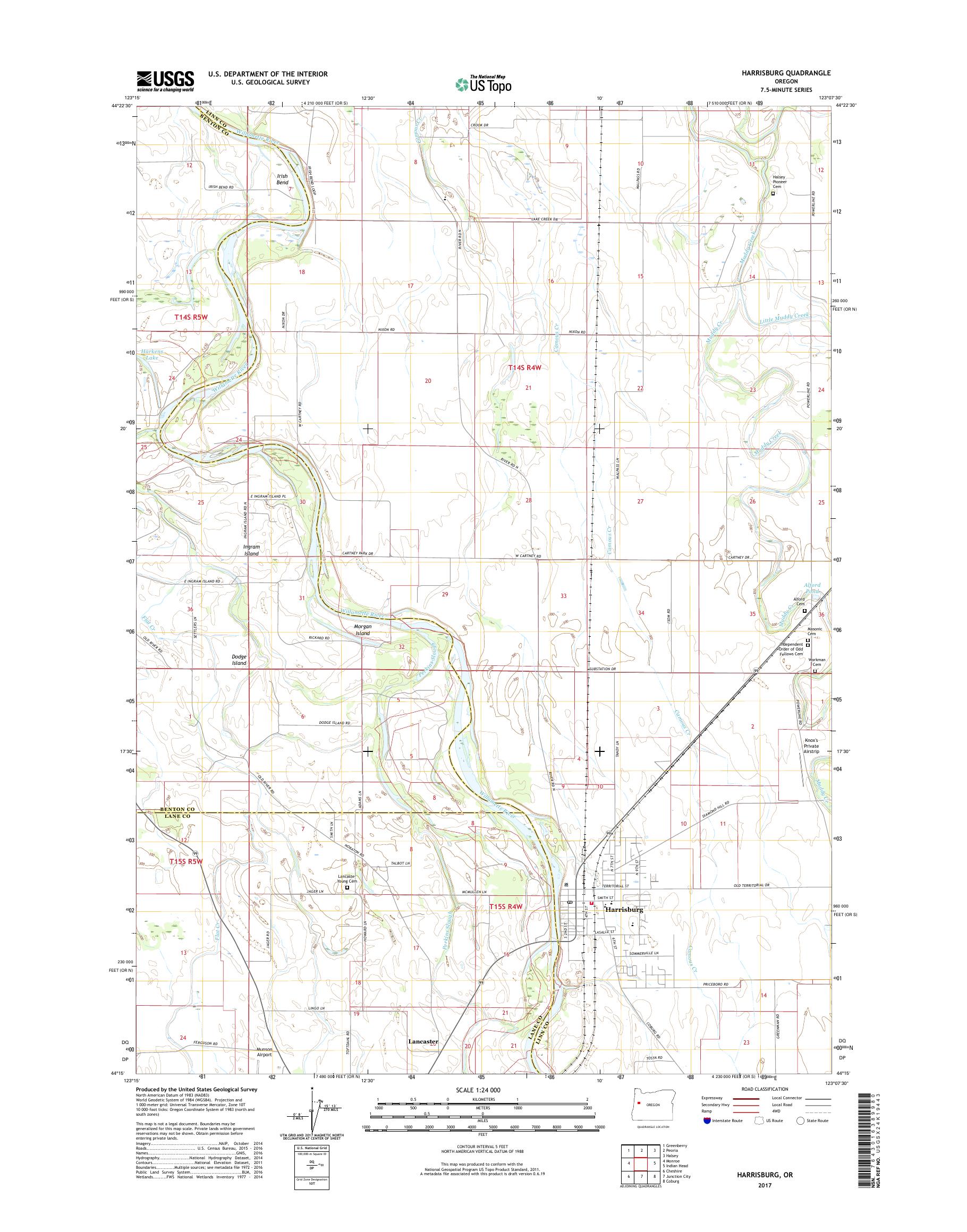 MyTopo Harrisburg, Oregon USGS Quad Topo Map