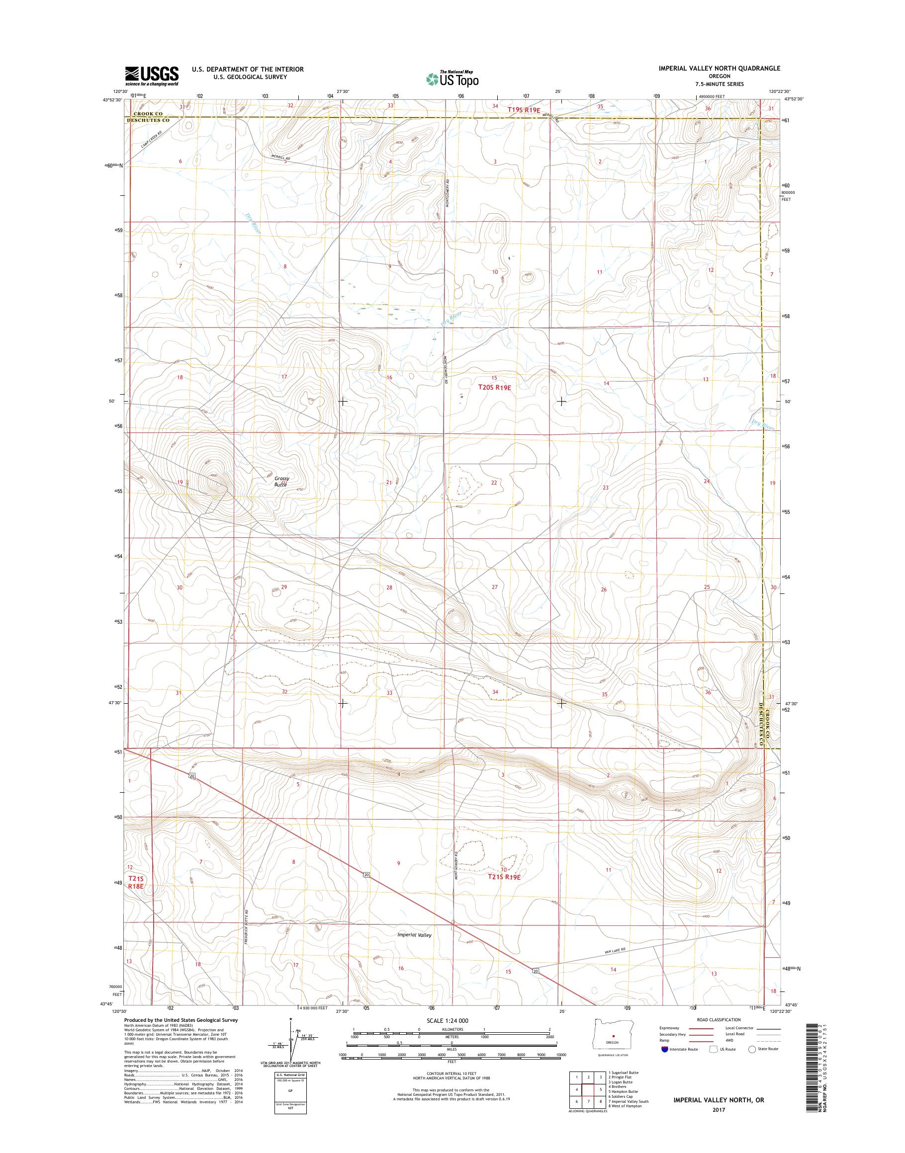 MyTopo Imperial Valley North, Oregon USGS Quad Topo Map