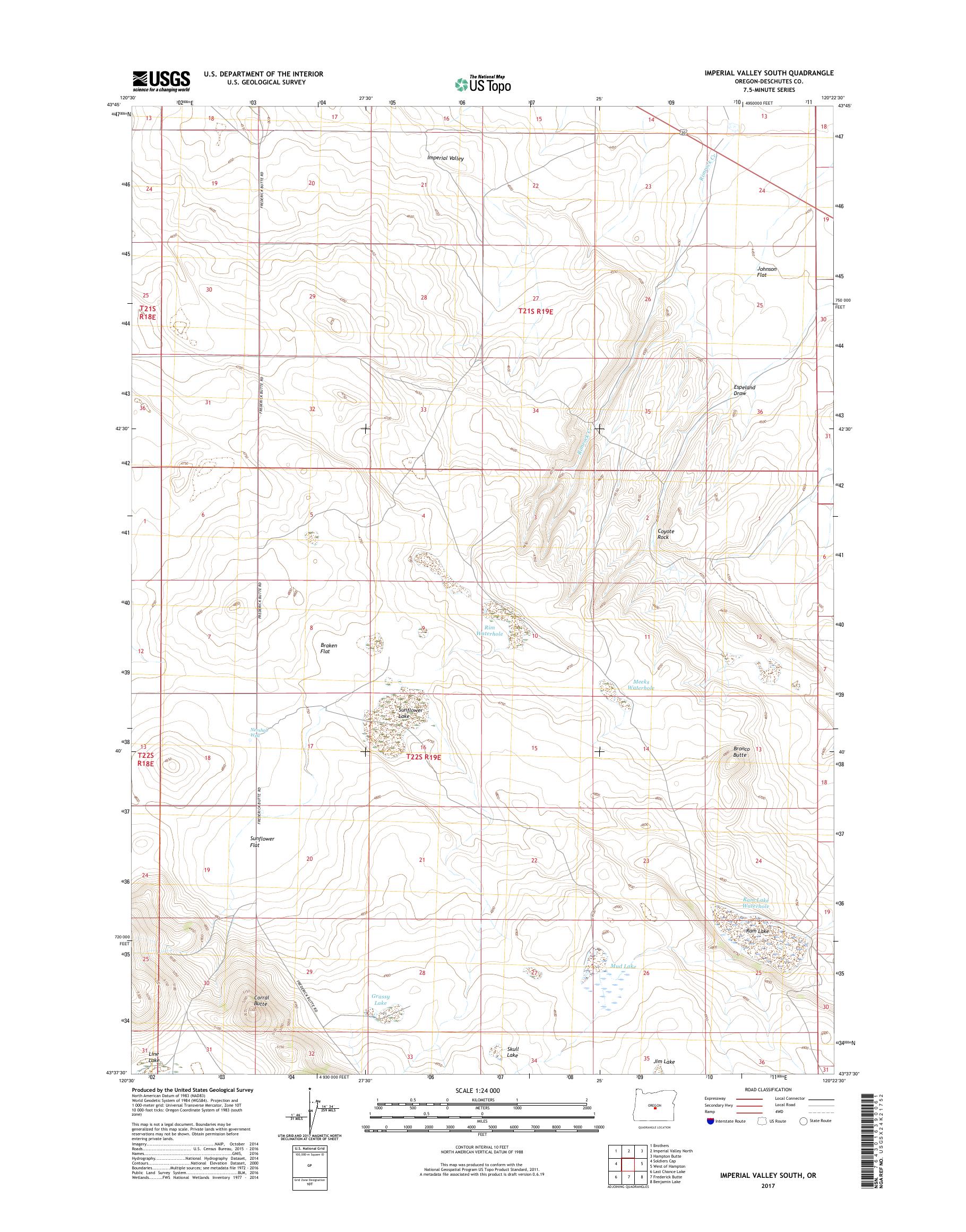 MyTopo Imperial Valley South, Oregon USGS Quad Topo Map