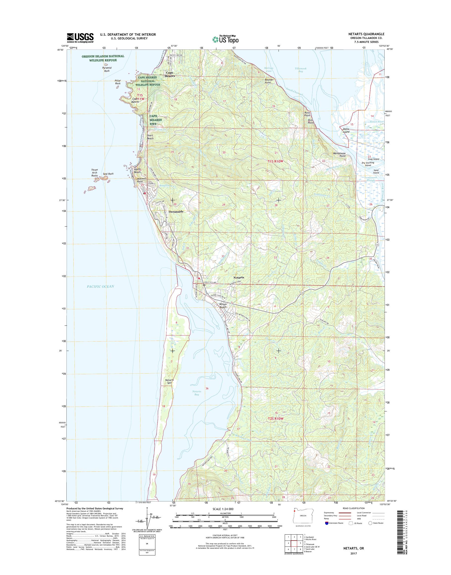MyTopo Netarts, Oregon USGS Quad Topo Map