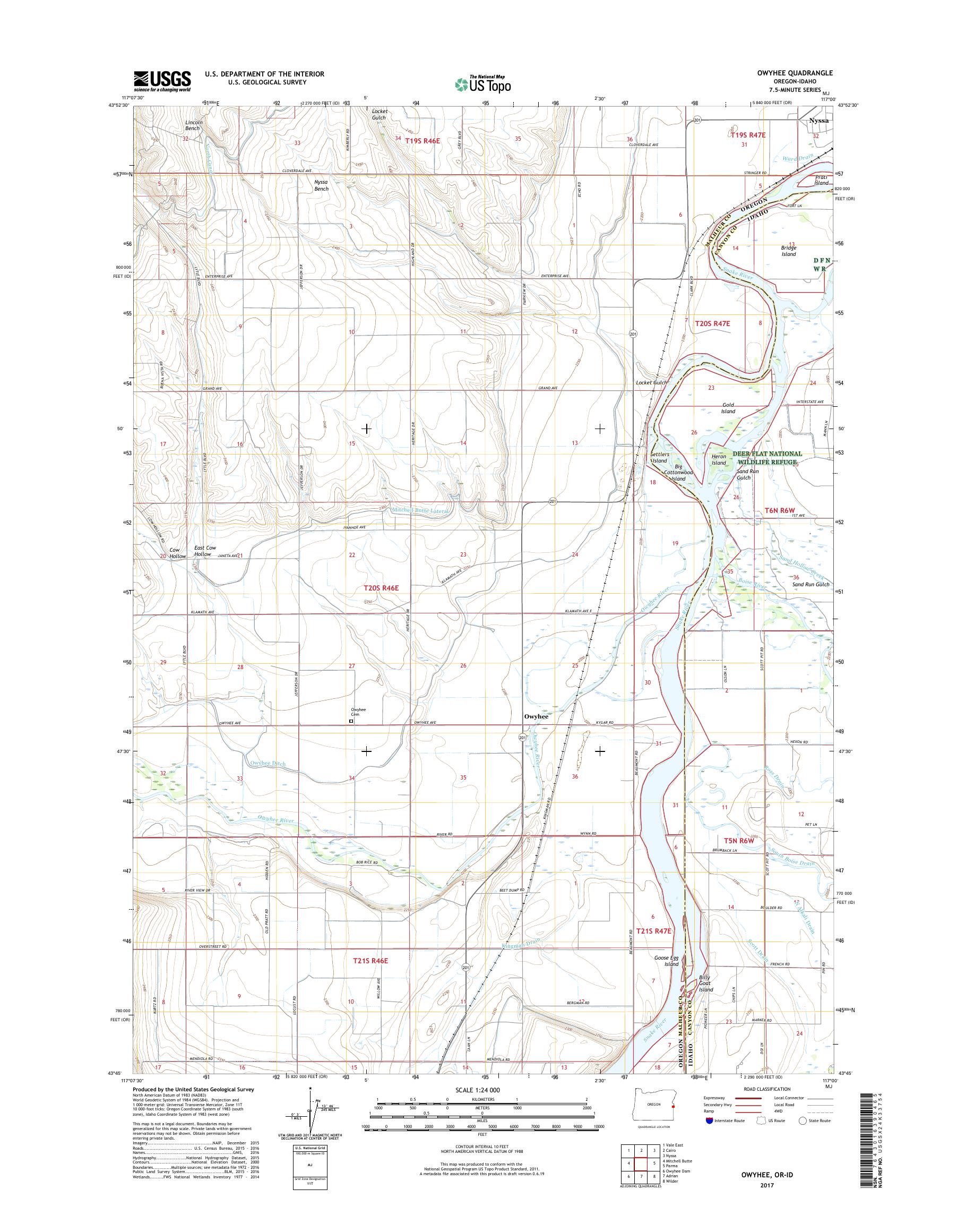 MyTopo Owyhee, Oregon USGS Quad Topo Map