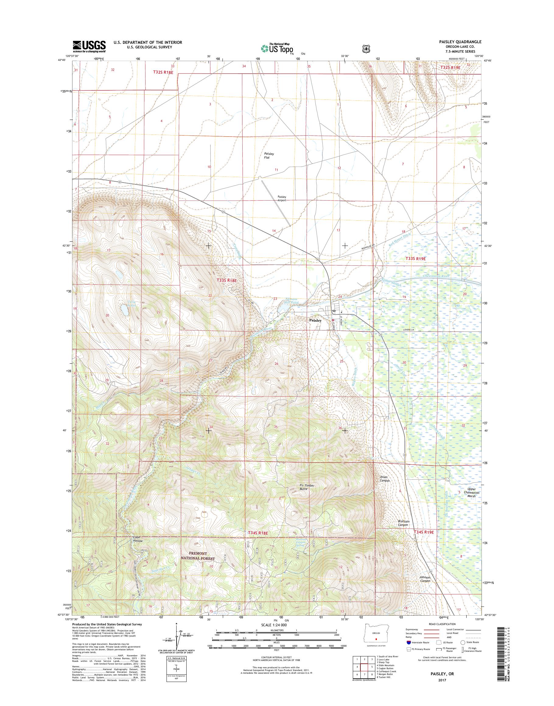 MyTopo Paisley, Oregon USGS Quad Topo Map