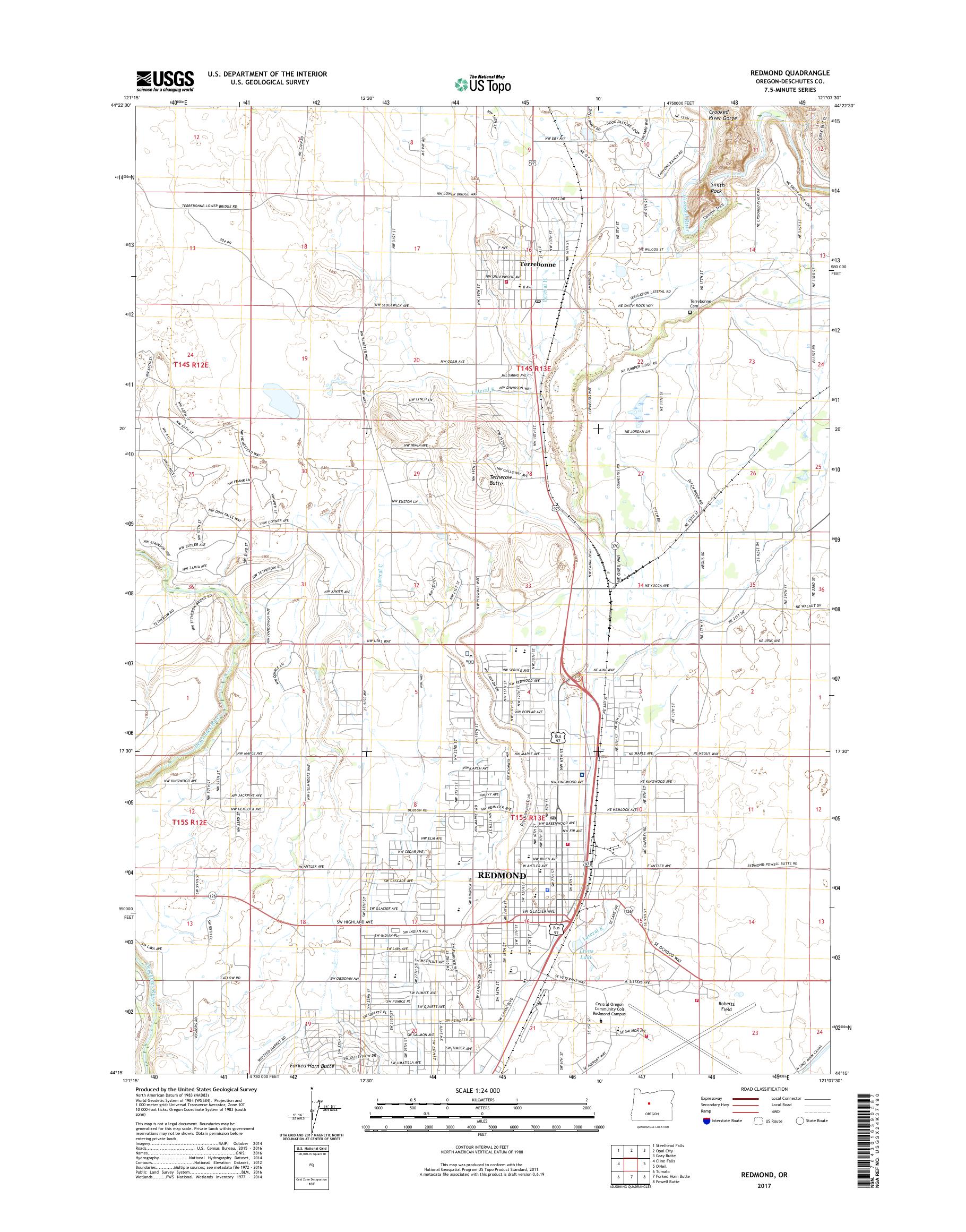 MyTopo Redmond Oregon USGS Quad - OR Redmond 20170321 TM Geo 