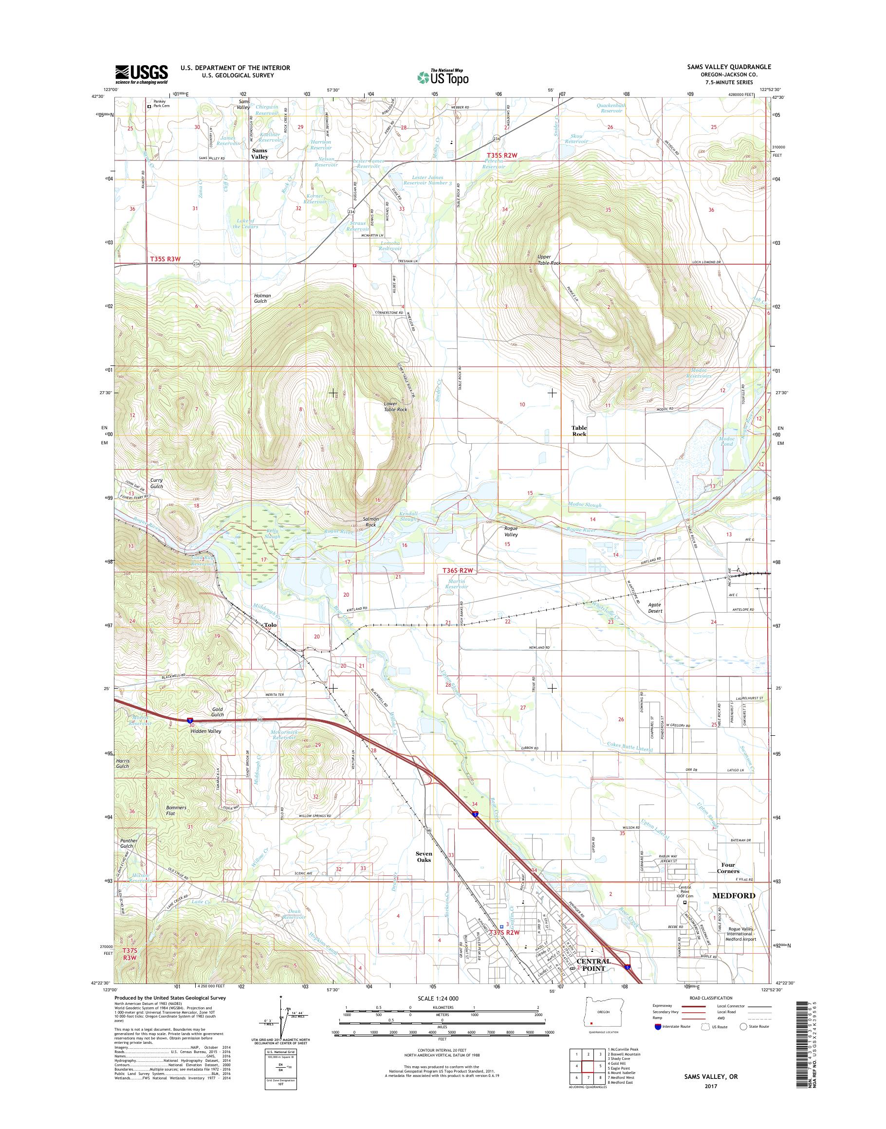 MyTopo Sams Valley, Oregon USGS Quad Topo Map