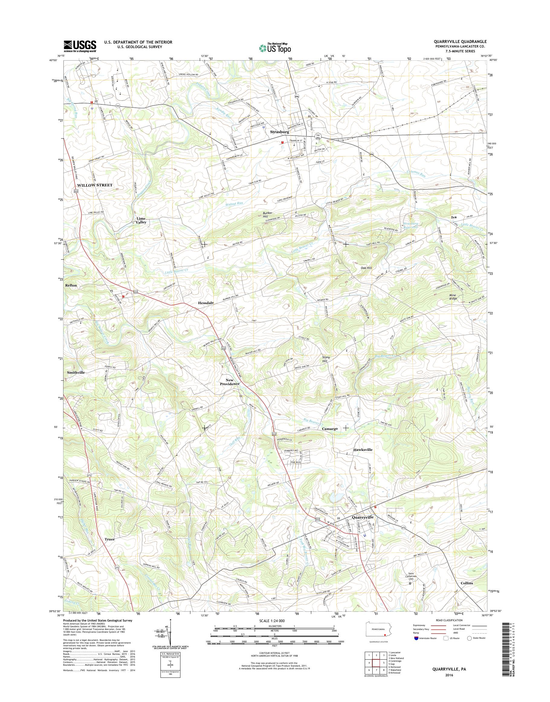 MyTopo Quarryville, Pennsylvania USGS Quad Topo Map