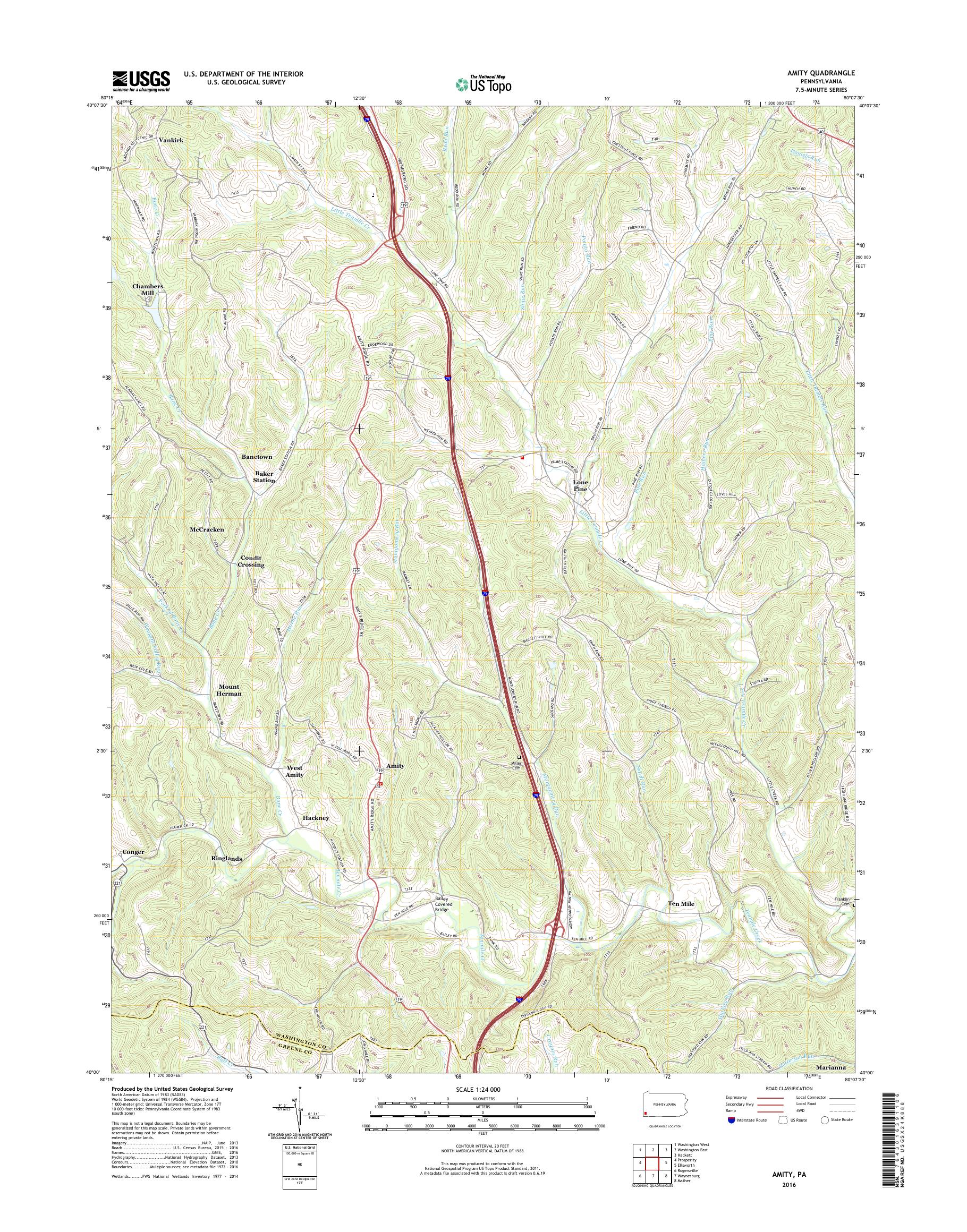 MyTopo Amity, Pennsylvania USGS Quad Topo Map