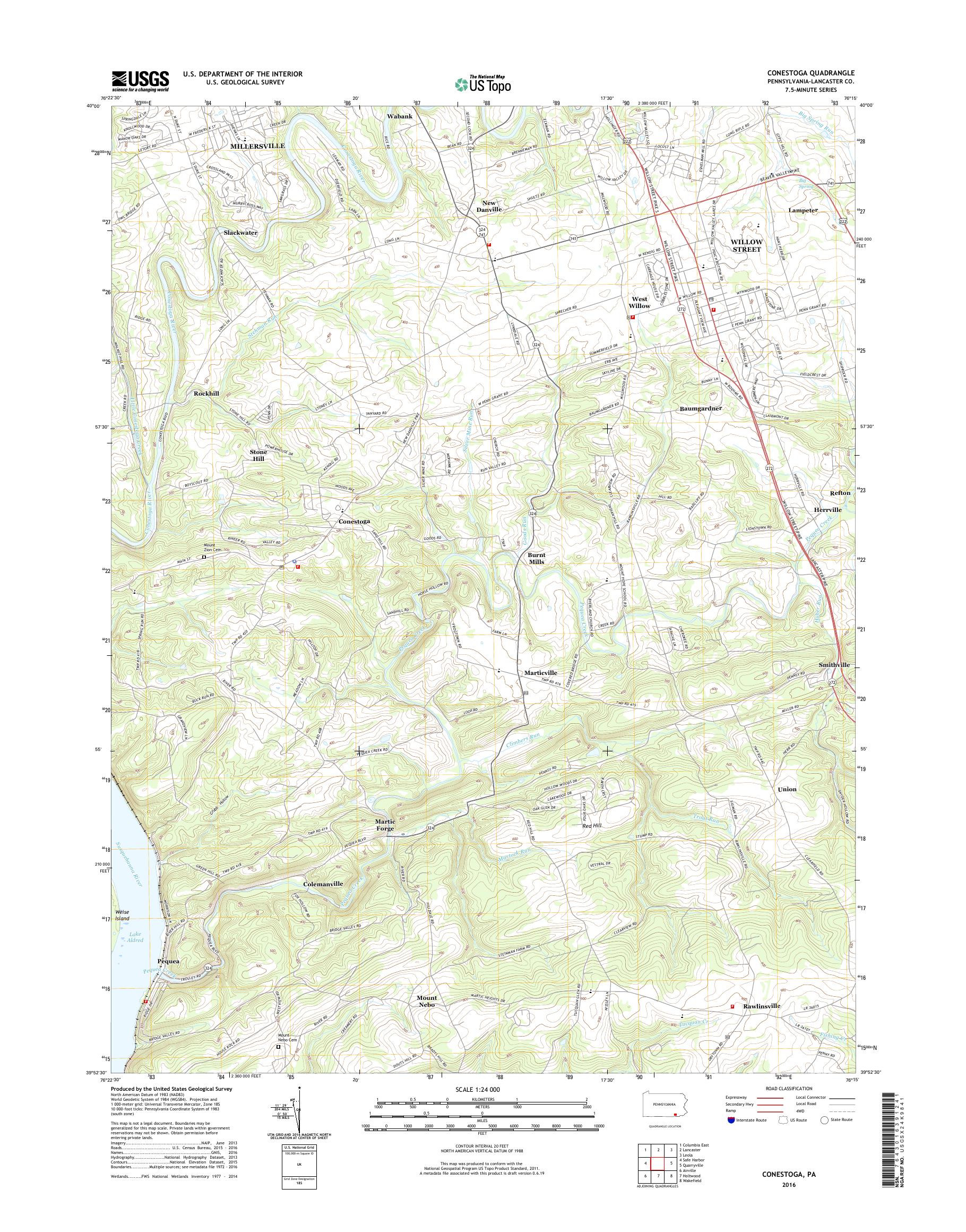 Conestoga Trail System Map - PA Conestoga 20160726 TM Geo
