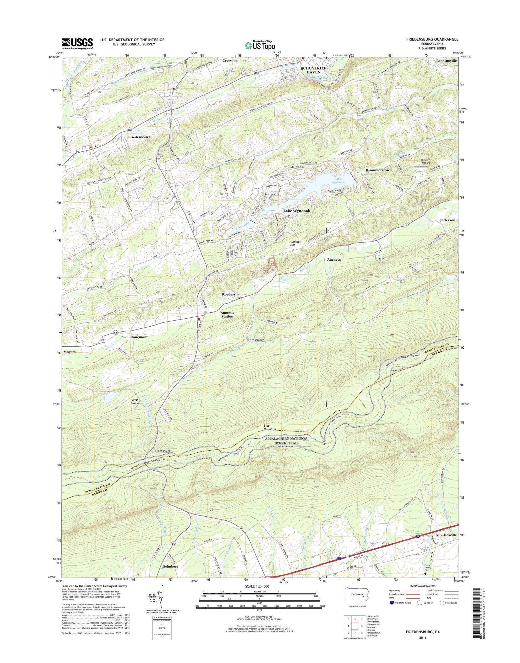 MyTopo Friedensburg, Pennsylvania USGS Quad Topo Map